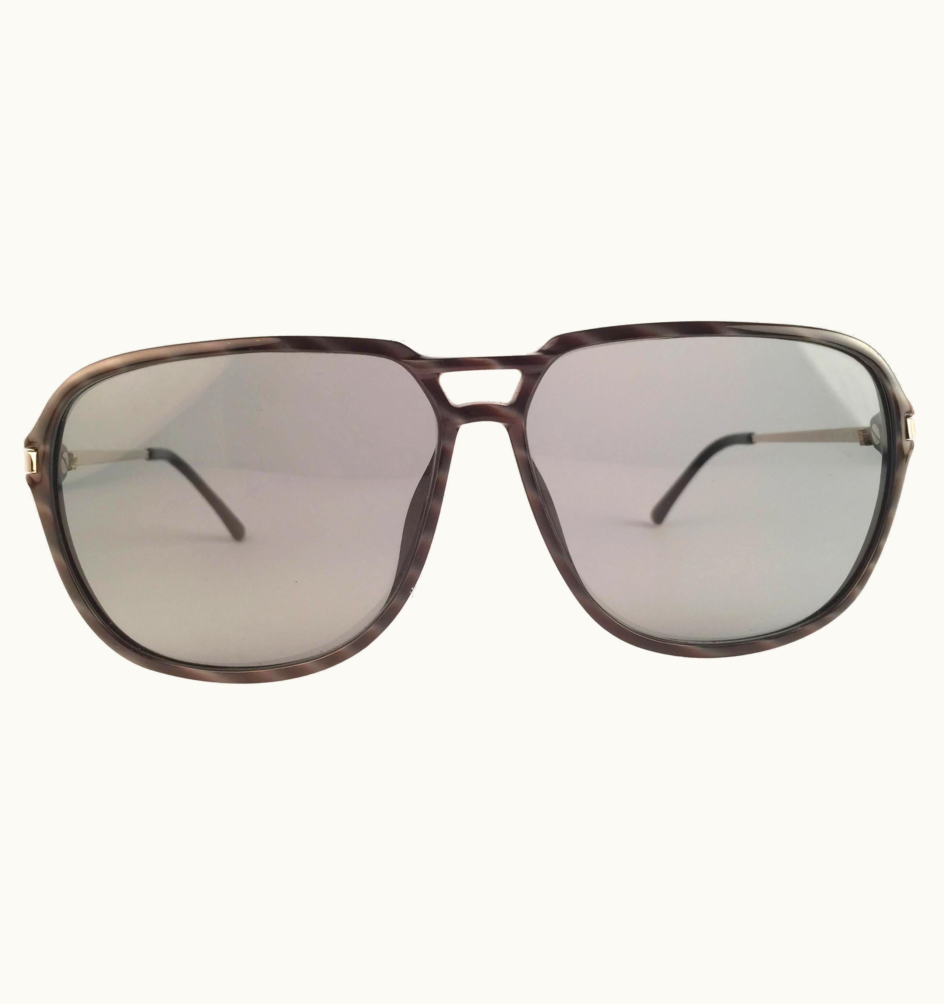 Dior Vintage Christian Dior Monsieur 2296 90 Optyl Black & White 1970 Sunglasses