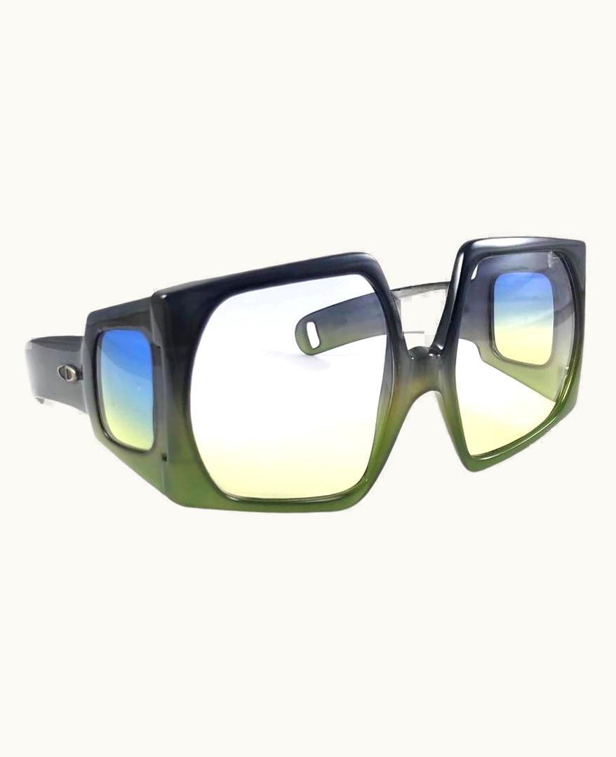 Dior Vintage Super Rare Christian Dior Optyl Translucent D01 Green 1970' Sunglasses