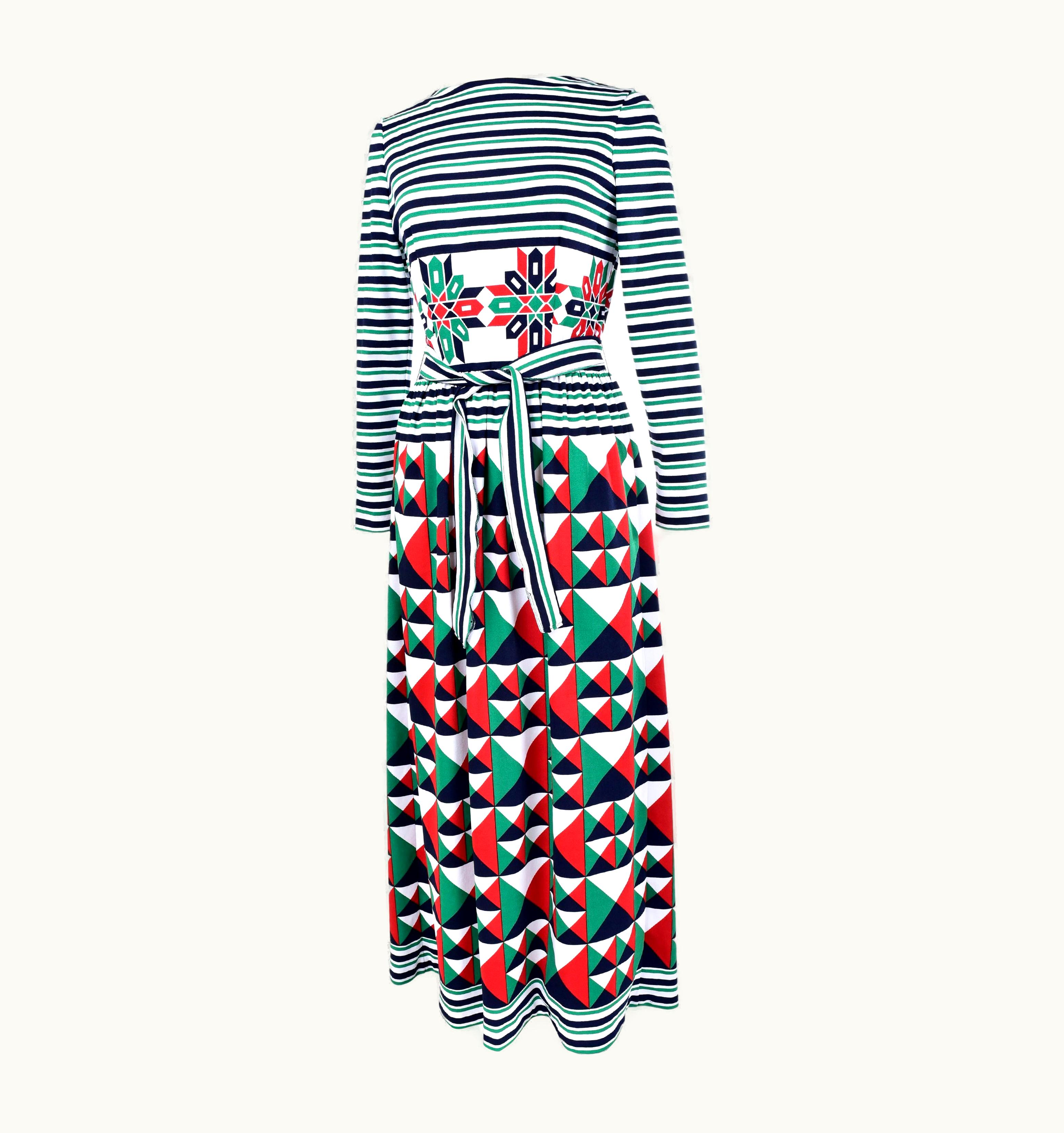Lanvin A Lanvin Printed Jersey Dress By Jules-François Crahay - France Circa 1972