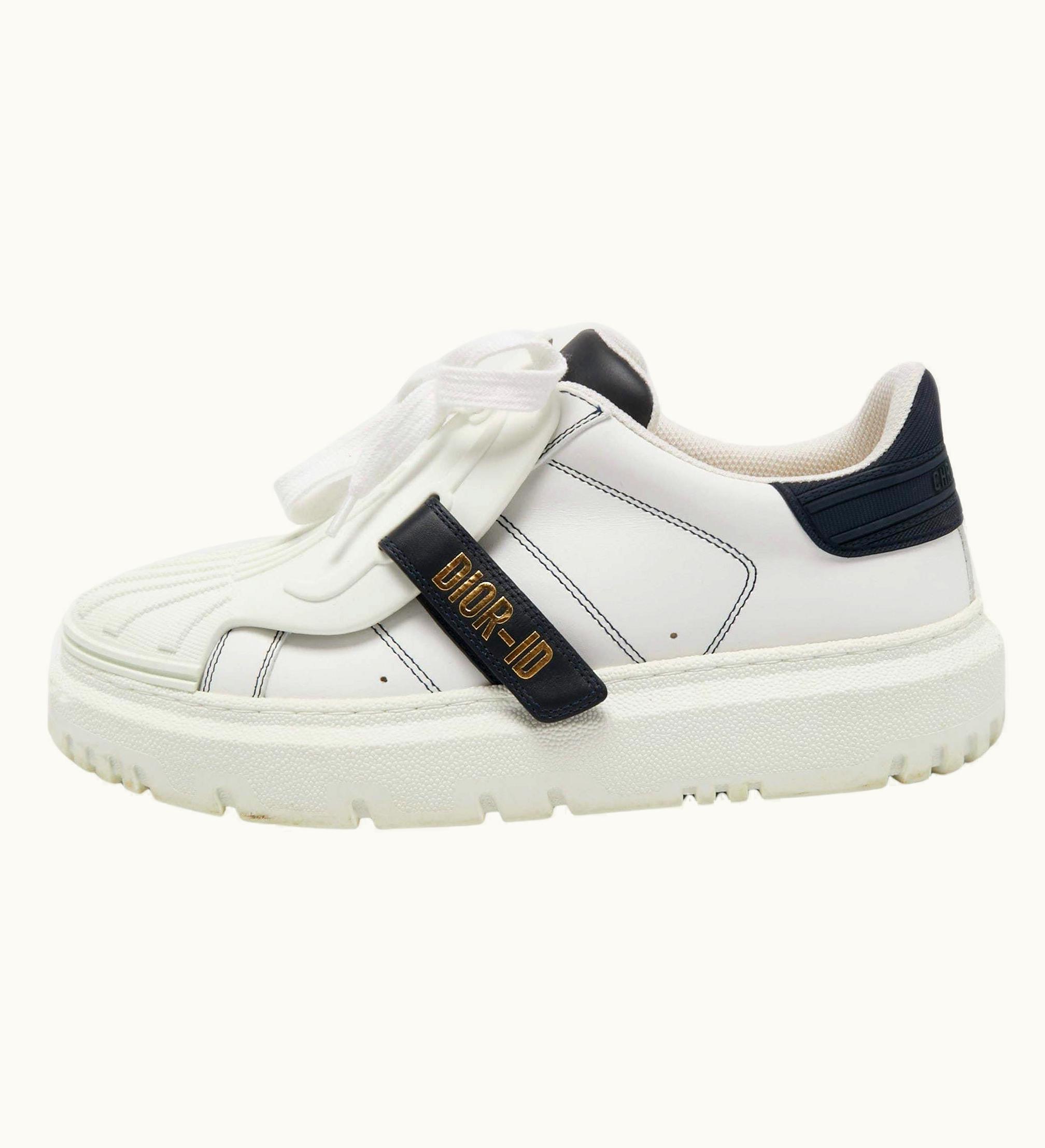 Dior Dior White Leather Dior Id Lace Up Sneakers