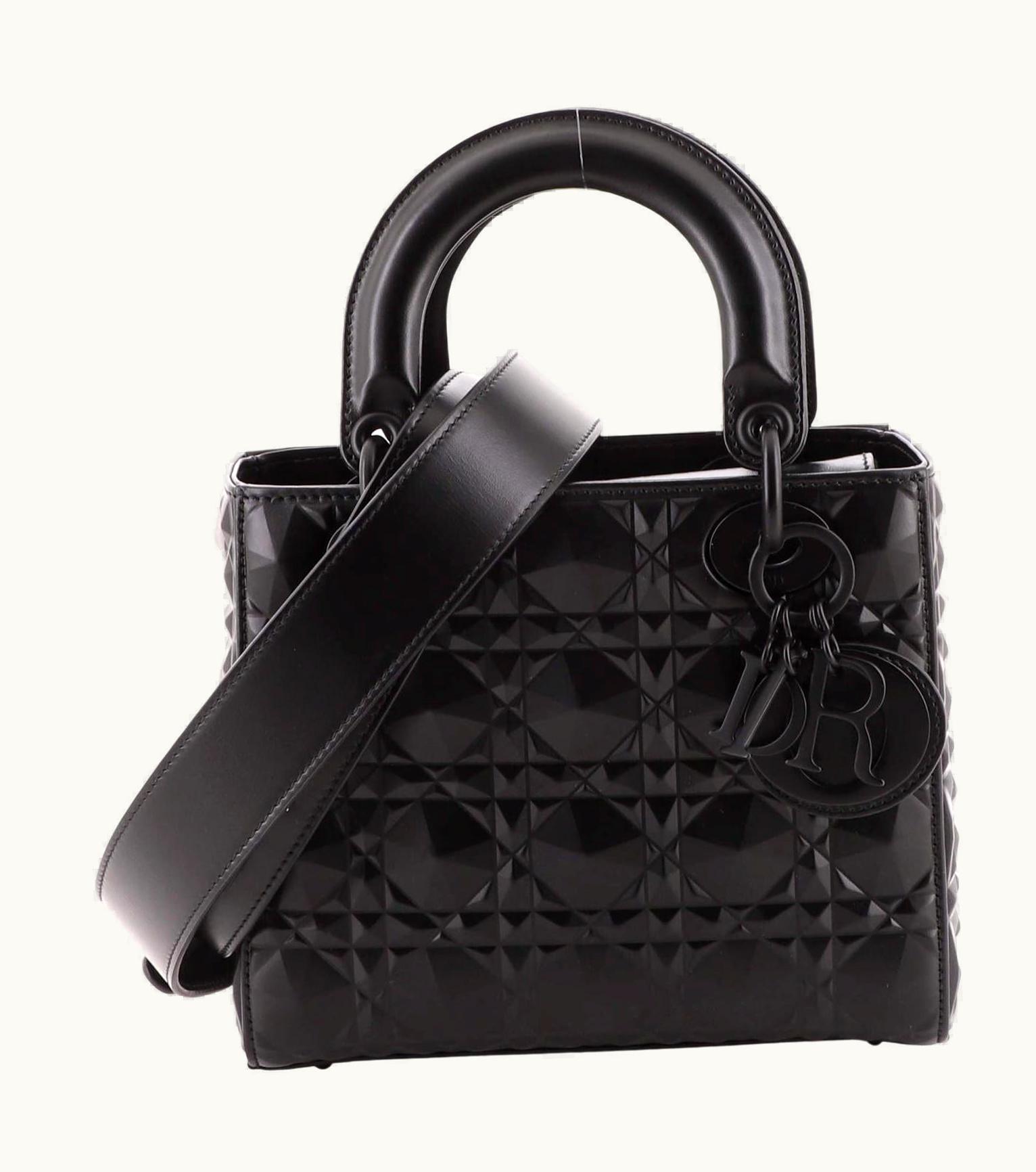 Dior Christian Dior My ABCDior Lady Dior Bag Diamond Motif Cannage Calfskin Small
