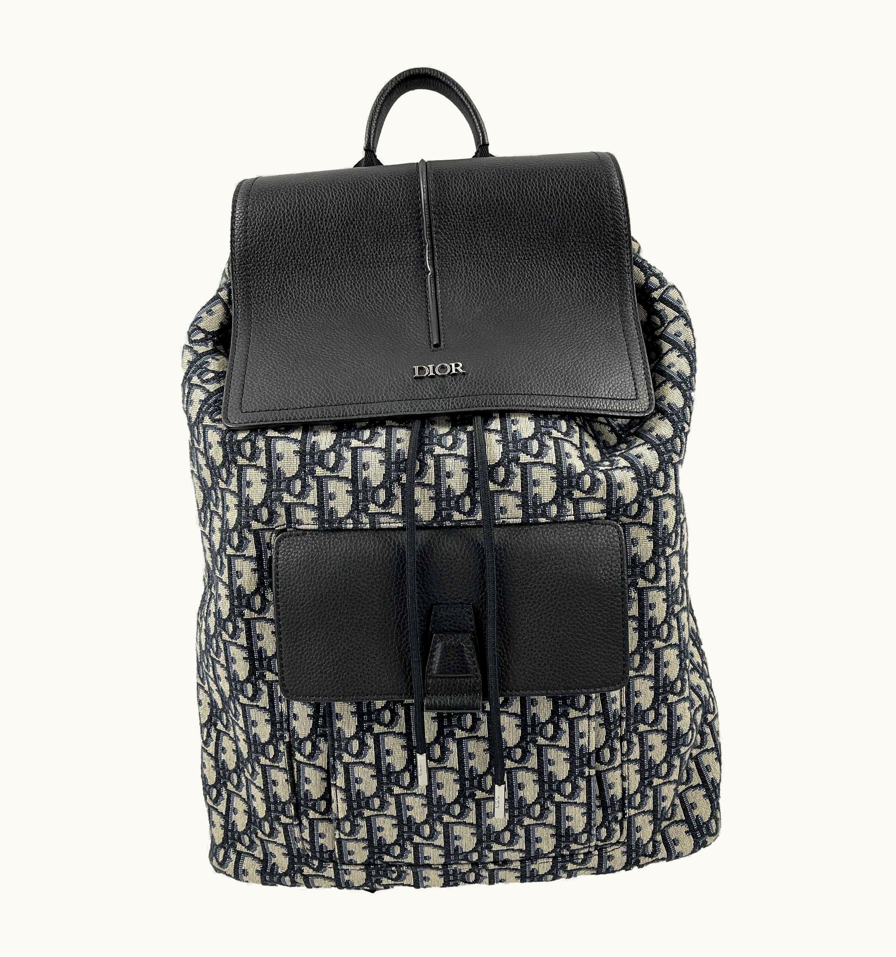 Dior Dior Motion Backpack Oblique Jacquard Grained Calfskin Leather