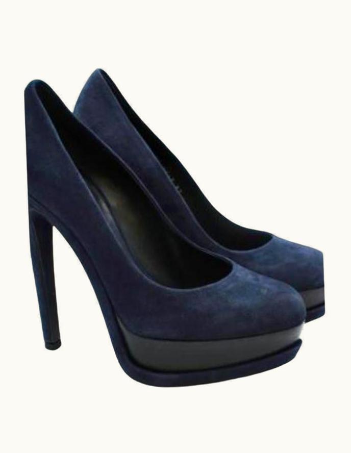 Dior Dior Navy Suede Platform Pumps