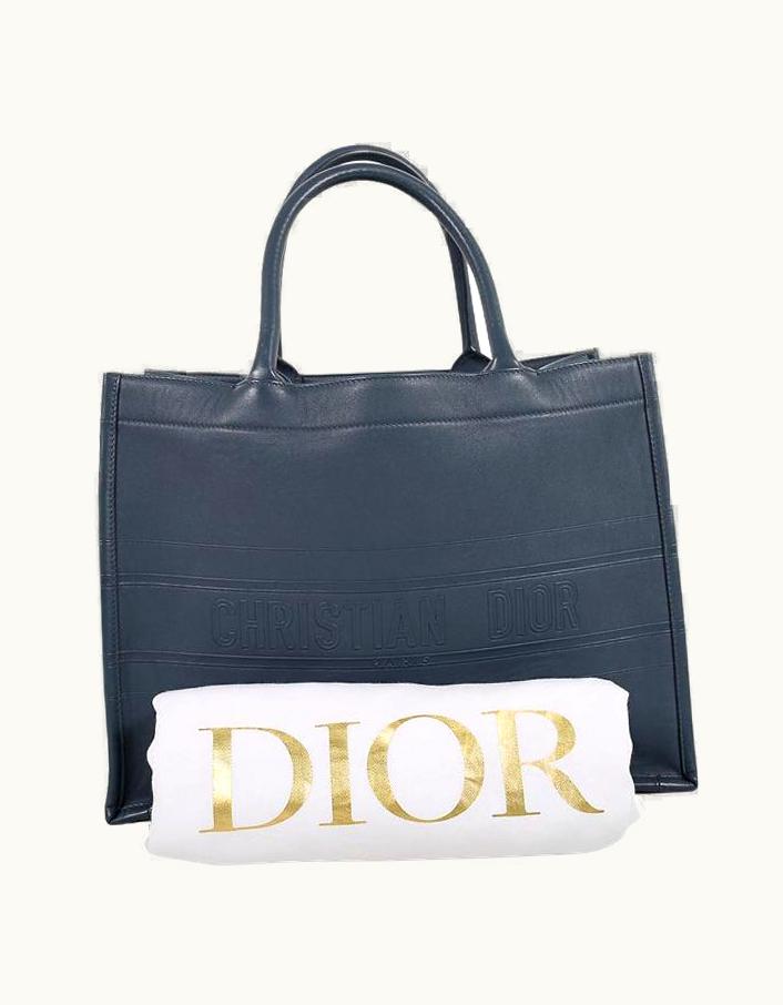 Dior Leather Book Tote - Blue