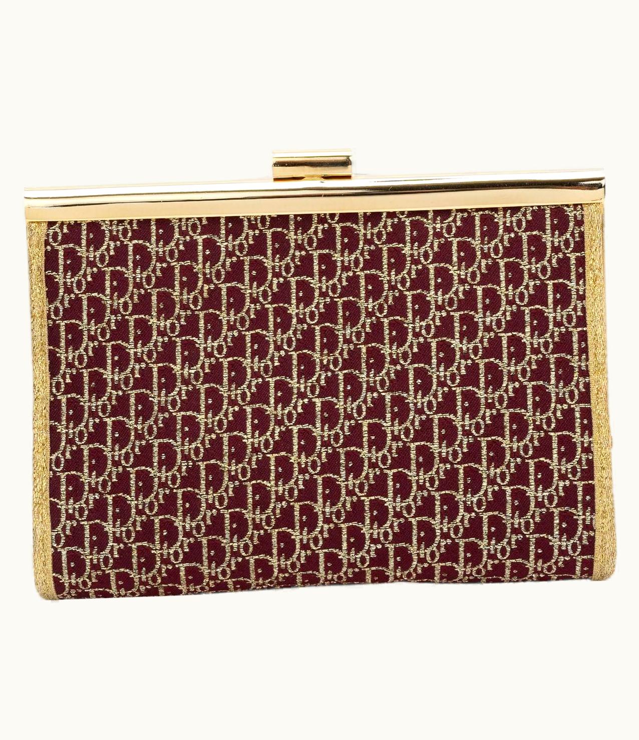 Dior Vintage Small Red Gold Clutch