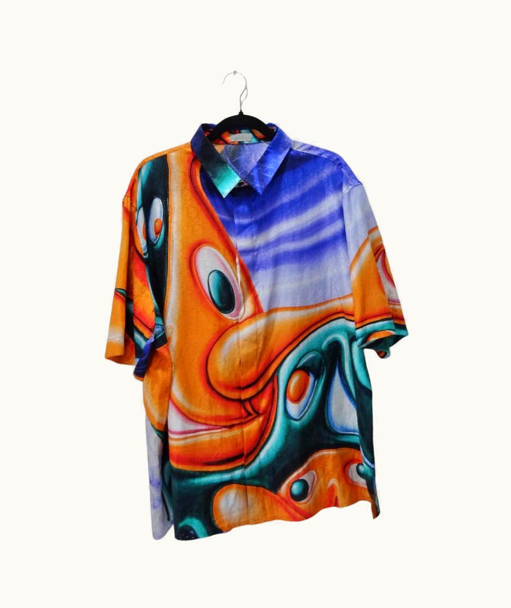 Dior Abstract Monogram Button Down Shirt