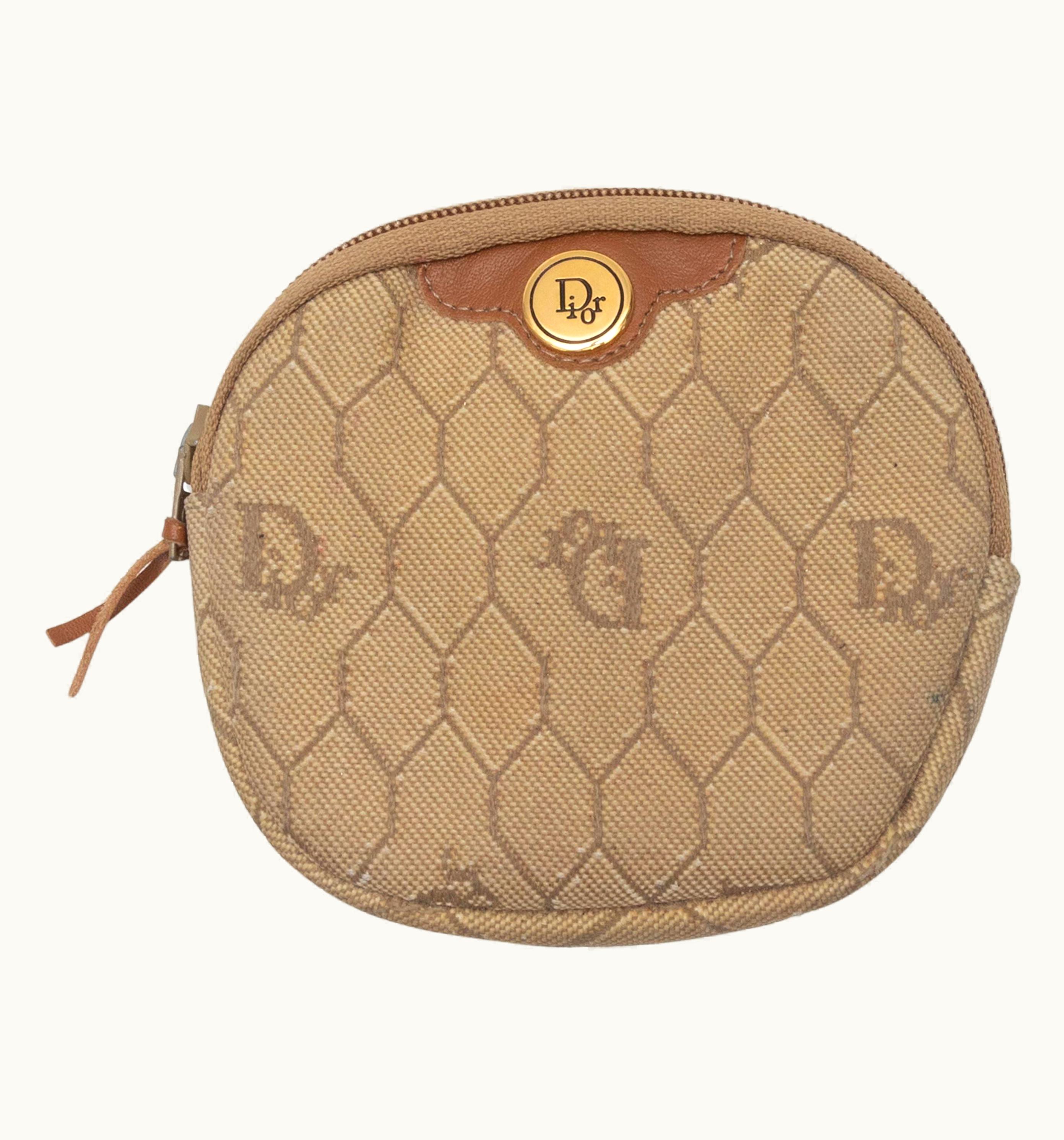 Dior Christian Dior Beige Monogram Coin Purse