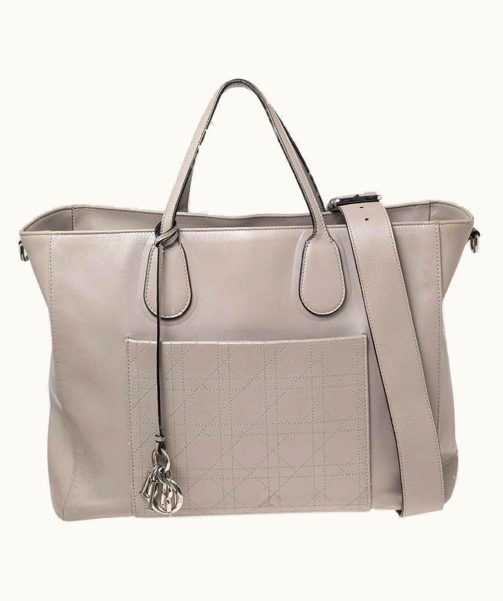 Dior Grey Leather Nappy Diaper Bag