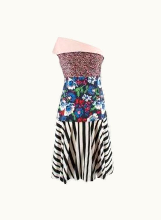 Dior Floral Striped Sequinned Silk Dress