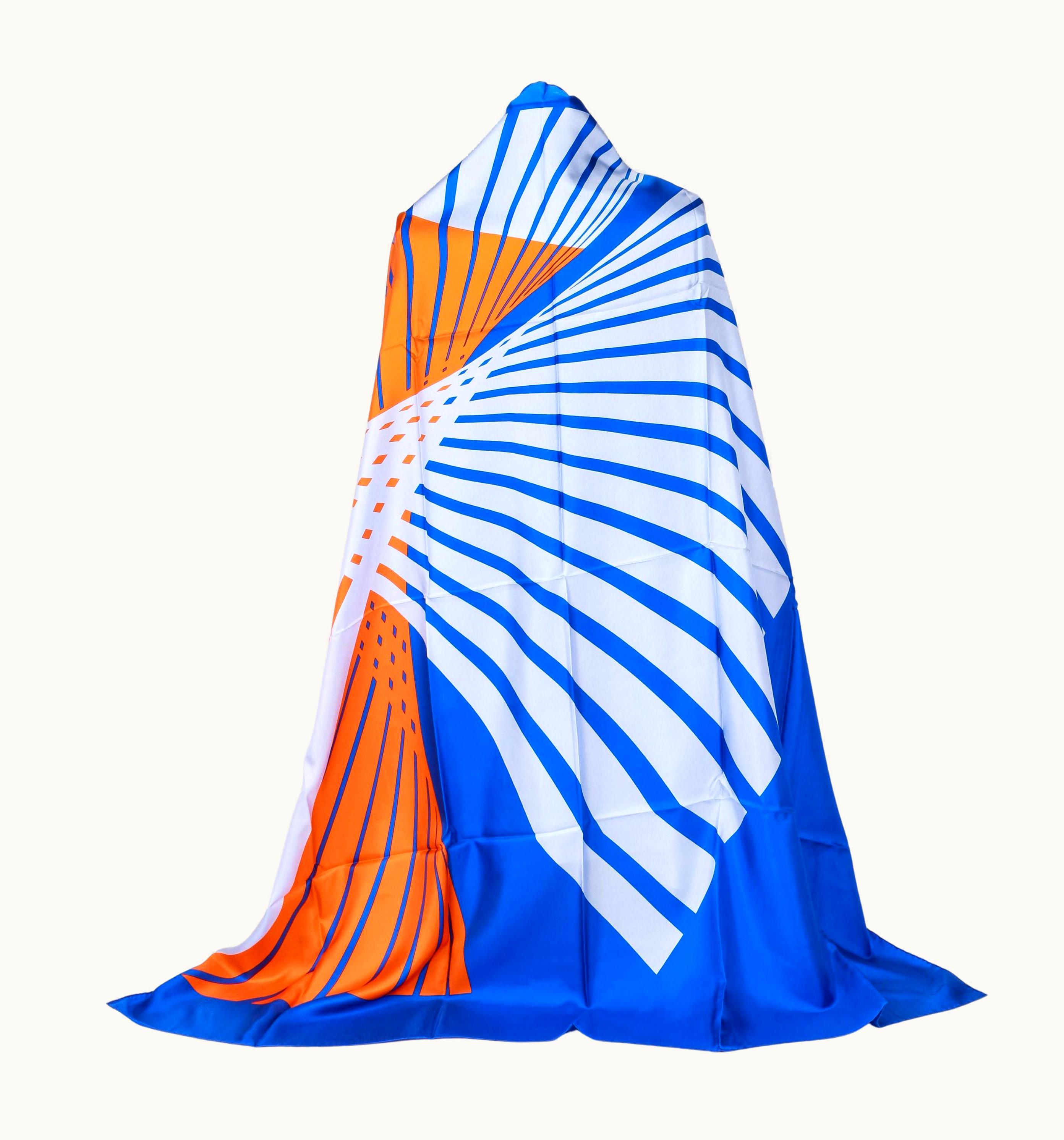 Dior Oversized Blue Geometric Shawl