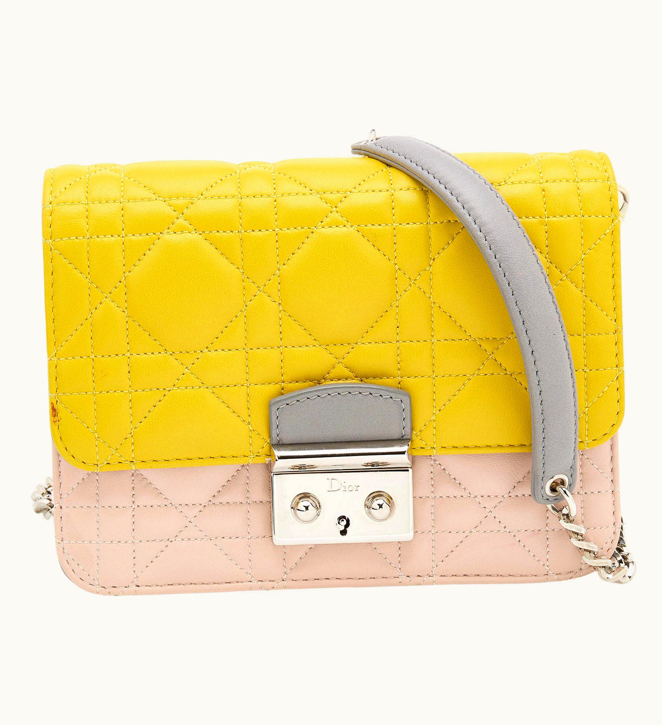 Dior Multicolor Cannage Quilted Leather Miss Dior Promenade Wallet On Chain