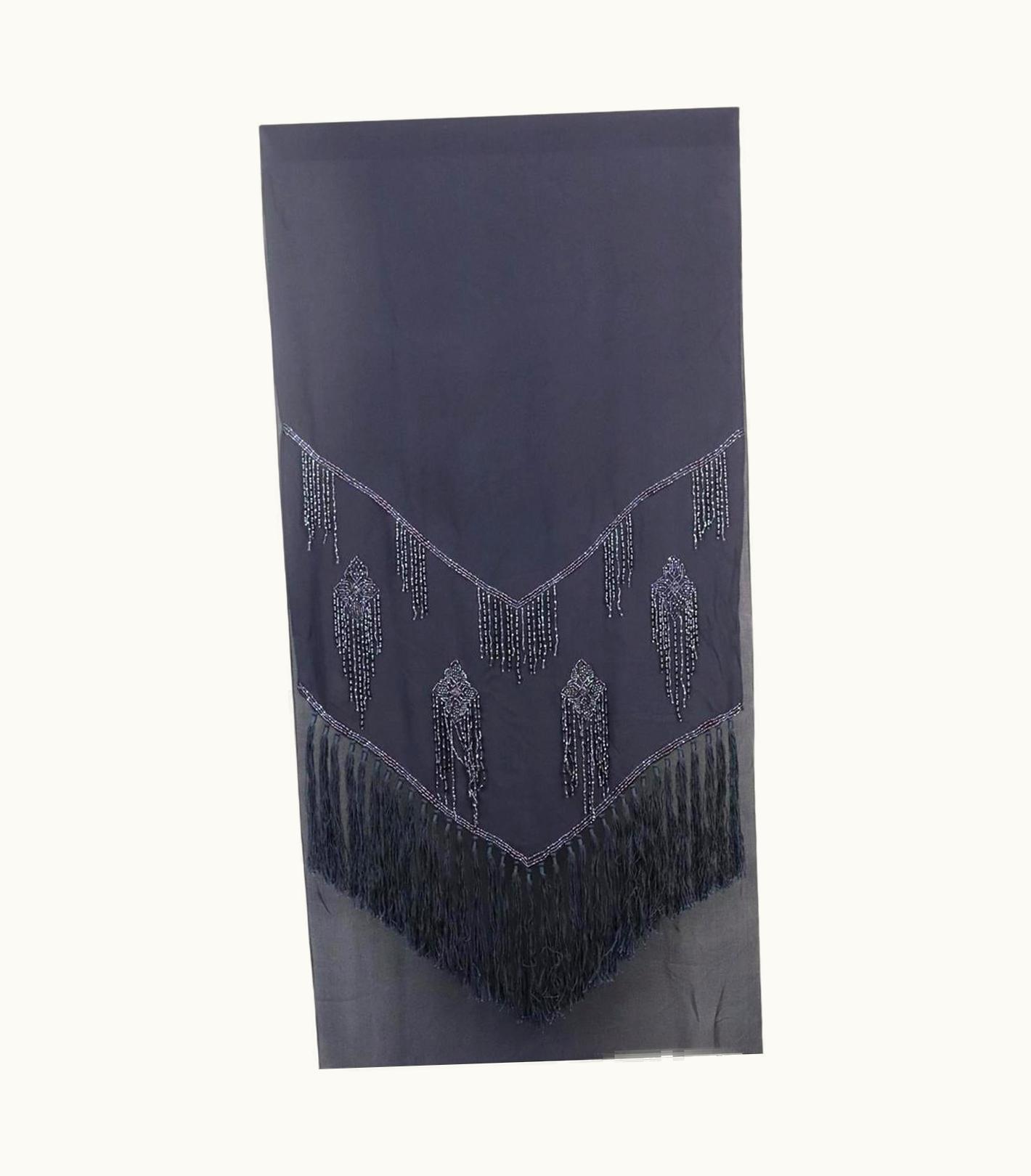Dior Christian Dior Fringed Silk Choffon Scarf