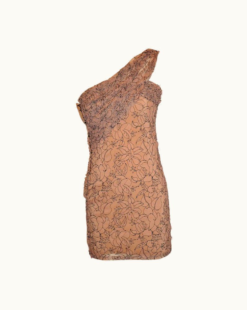 Dior Christian Dior One Shoulder Cocktail Dress