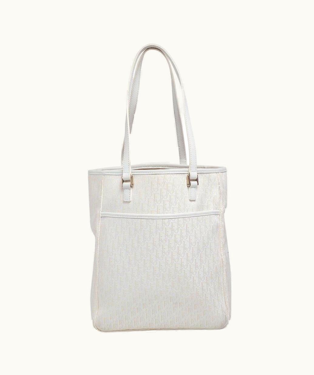 Dior Dior White Diorissimo Canvas Shopping Tote UZ0569038