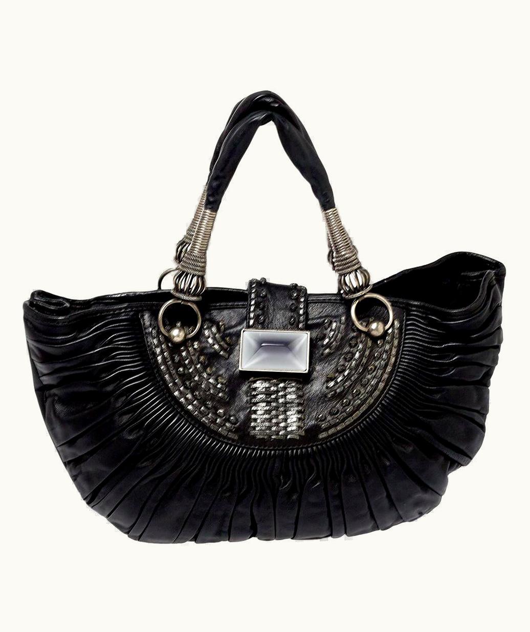 Dior Dior Black Pleated Leather Plisse Tote UZ0569039