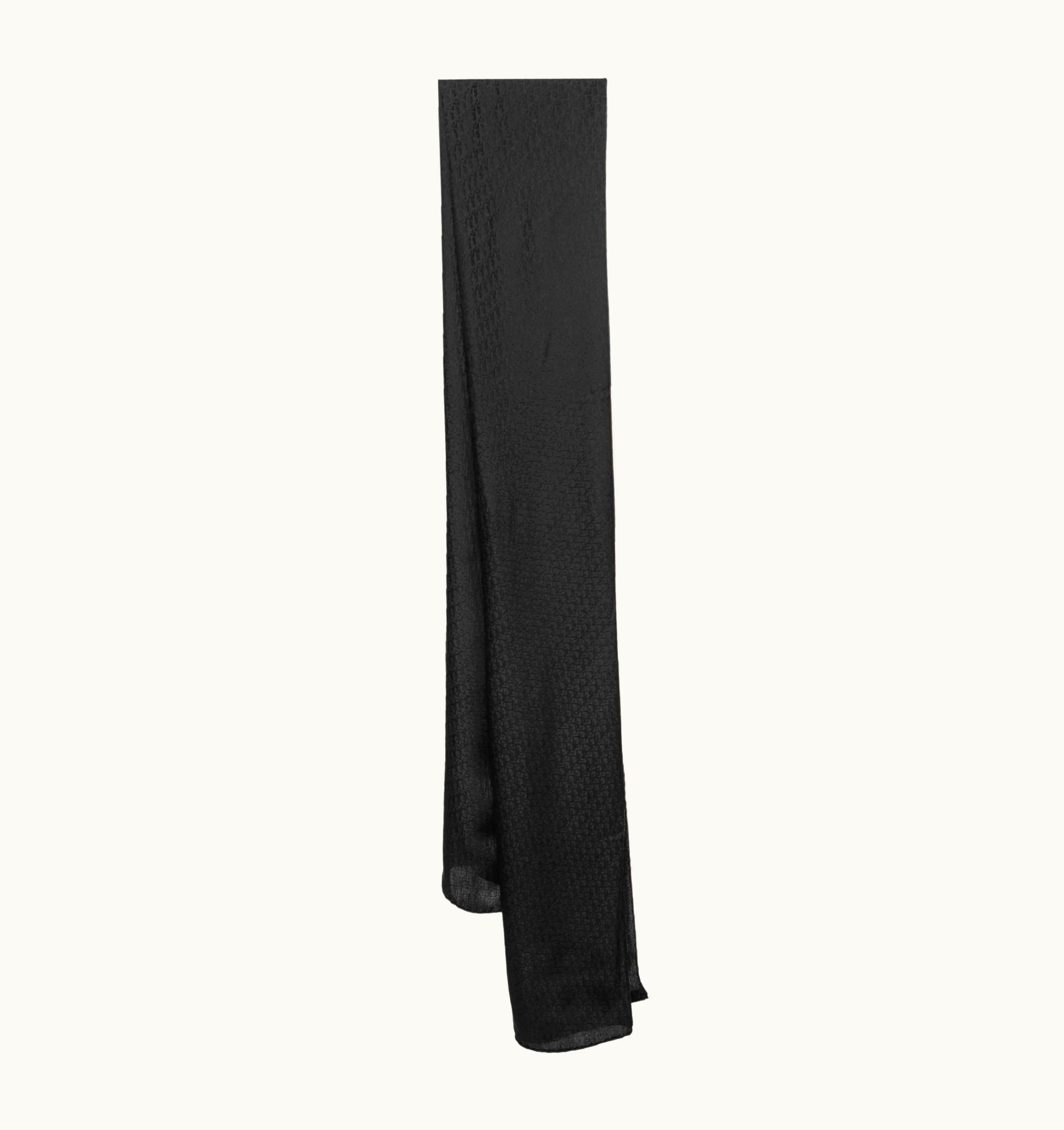 Dior Dior Black Oblique Jacquard Silk Scarf