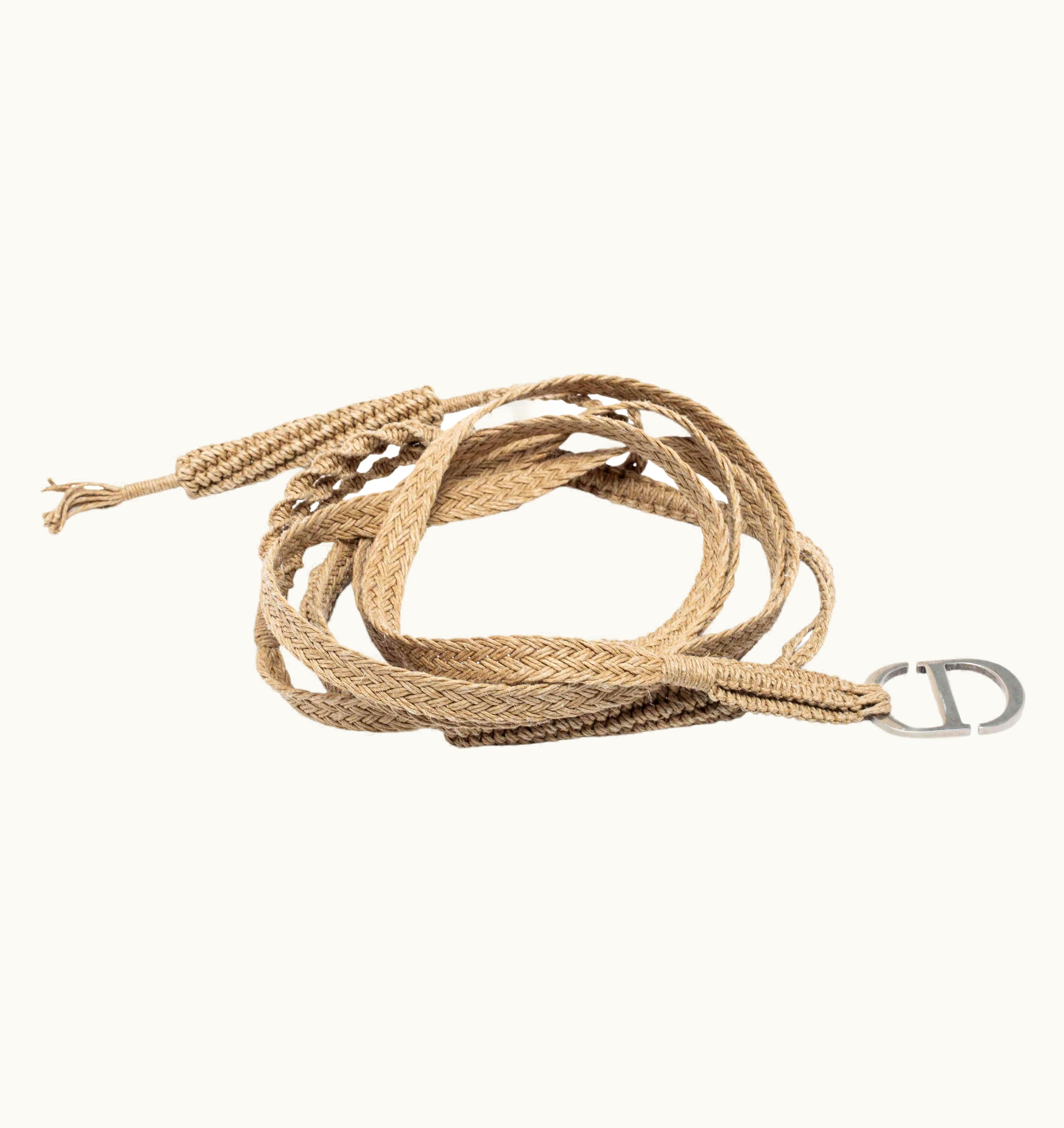 Dior Dior Beige Jute Diornatural Slim Belt