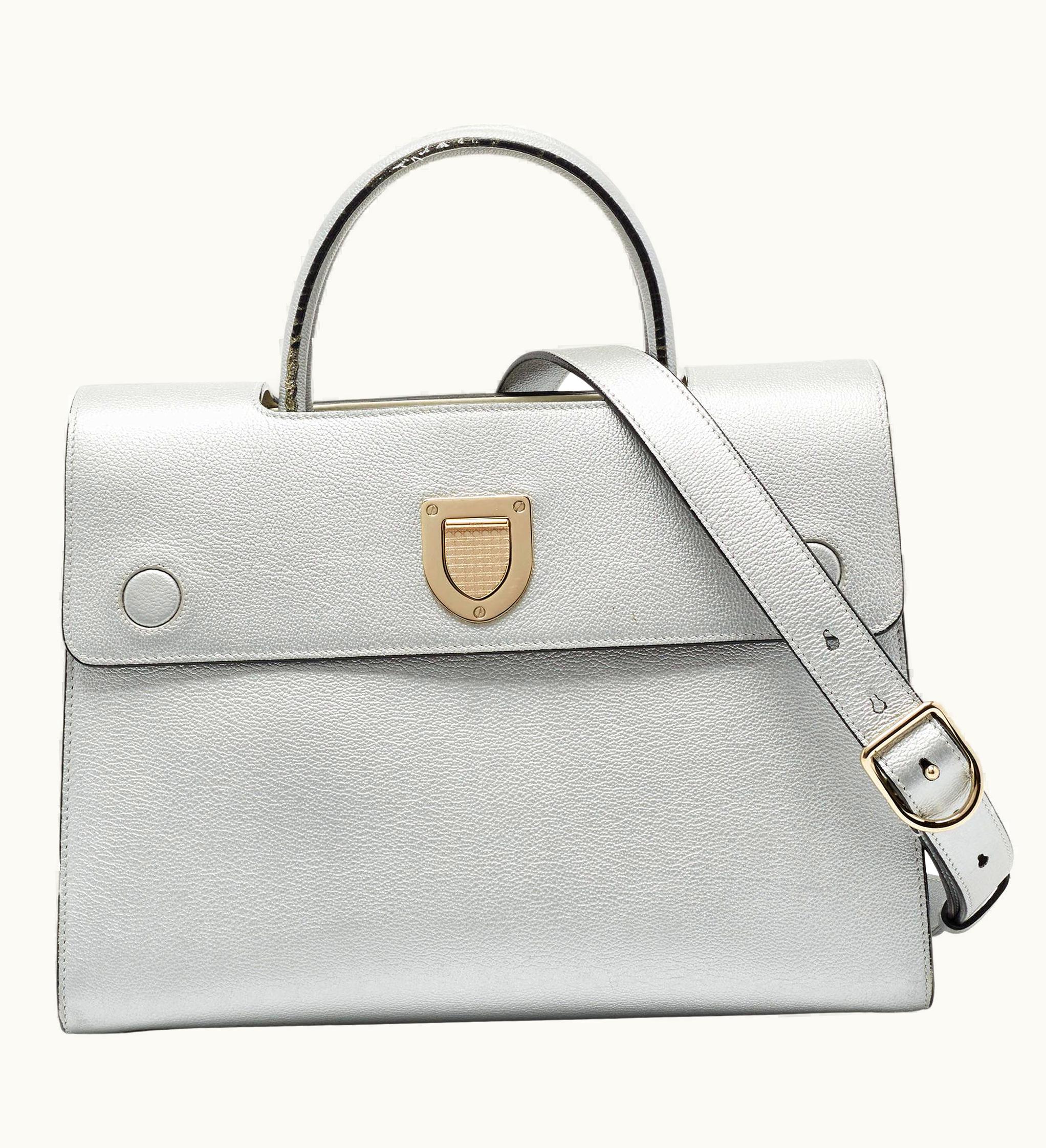 Dior Dior Silver Leather Medium Diorever Tote
