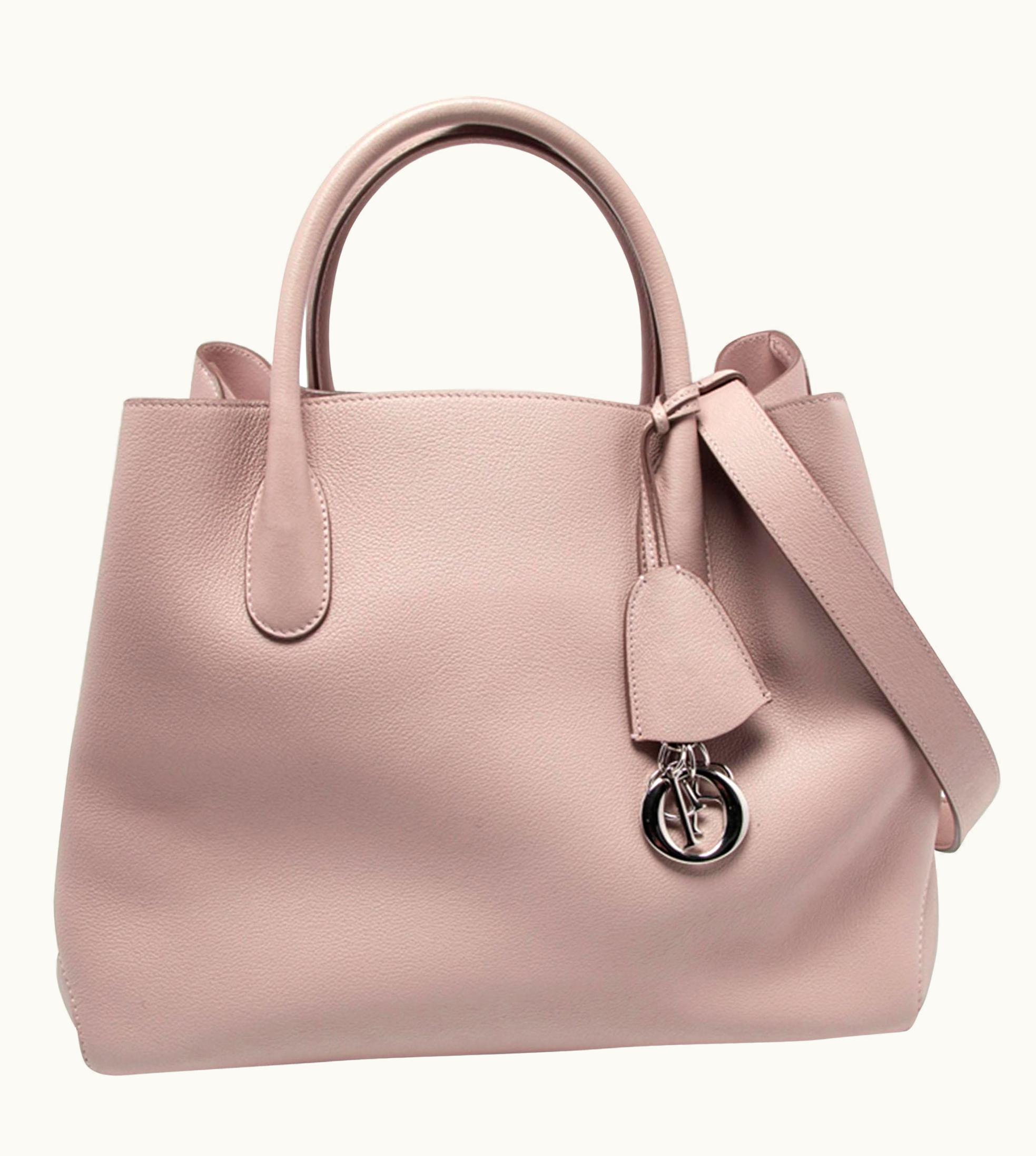 Dior Dior Pink Leather Open Bar Tote