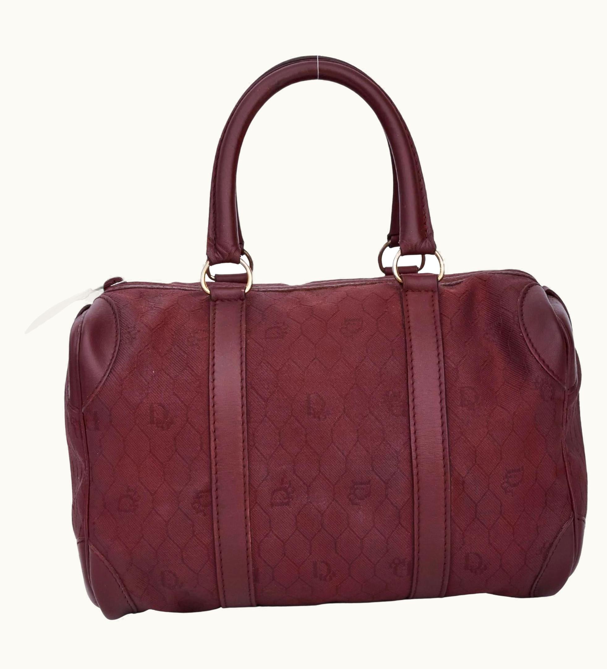 Dior Dior Vintage Burgundy Boston Bowler Bag