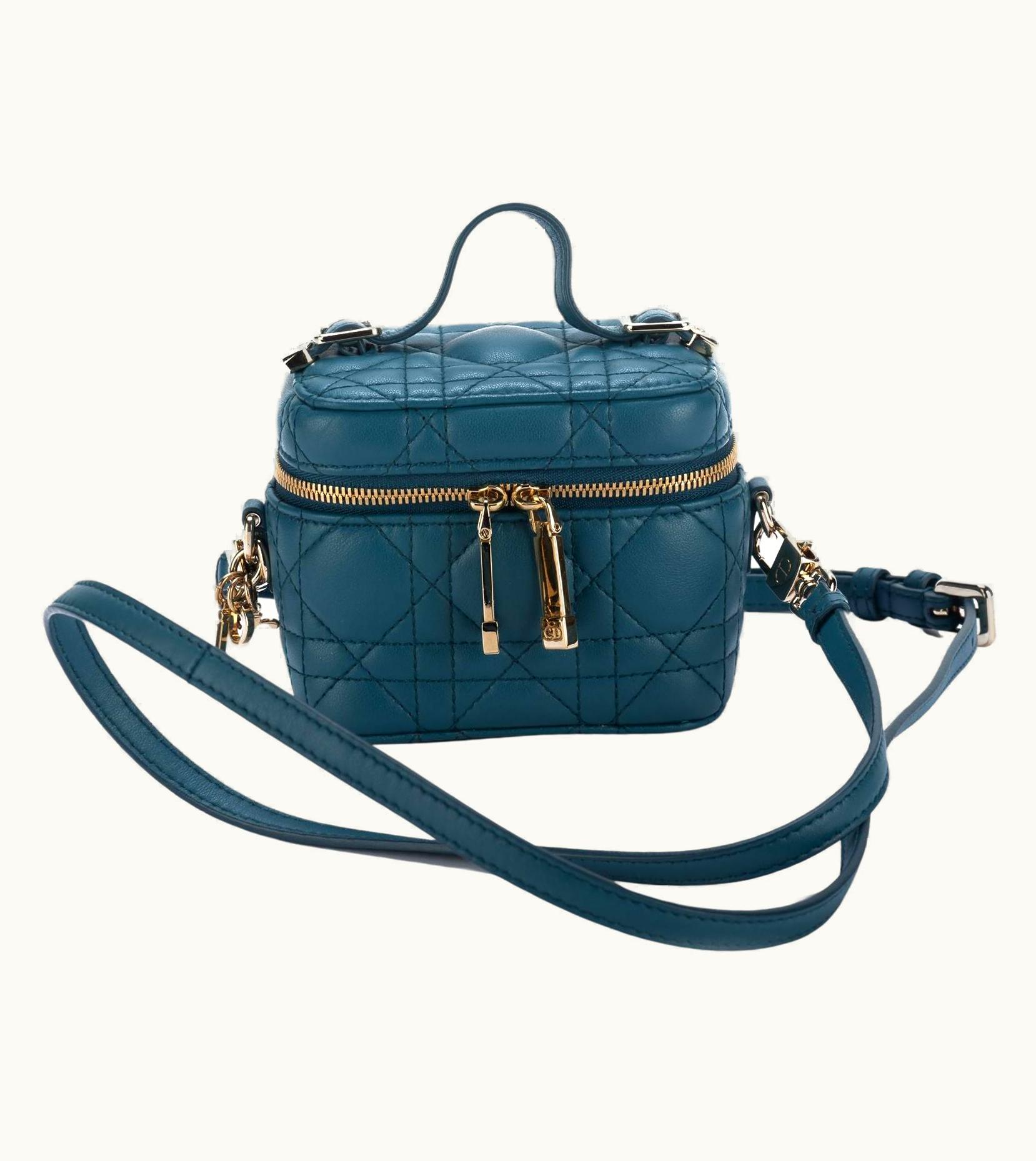 Dior Dior Mini Cannage Turquoise Travel Case