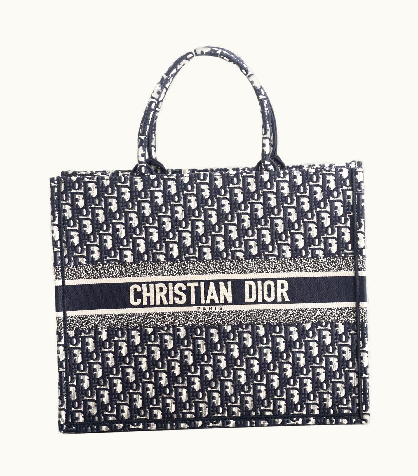 Dior Dior Large Book Tote Monogram Blue