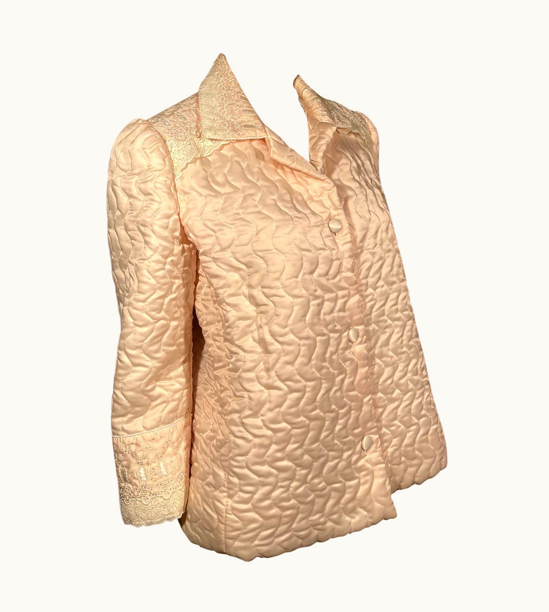 Dior Christian Dior 1980' Pink Satin Bedjacket