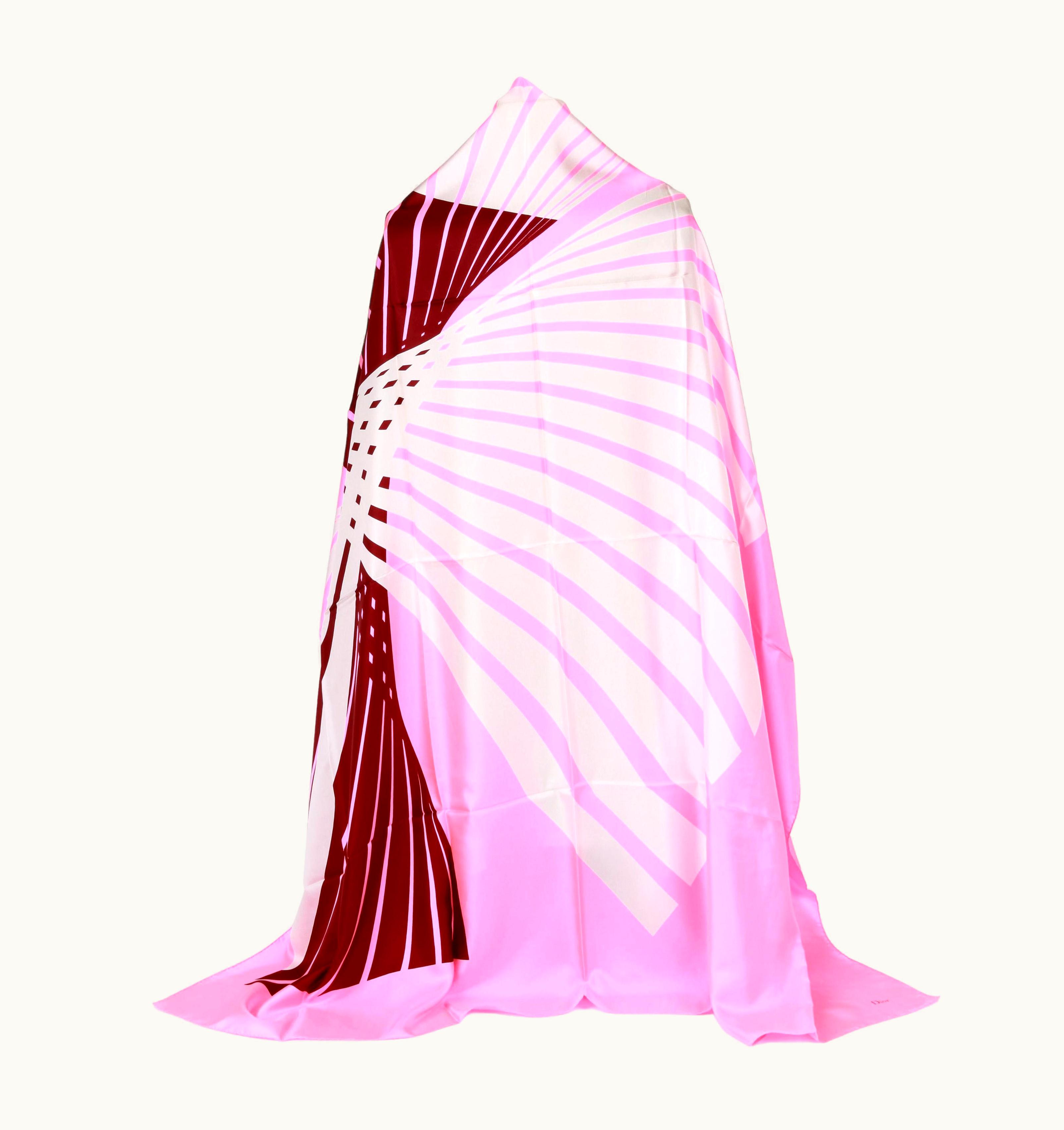 Dior Dior Oversize Geometric Pink Scarf Shawl