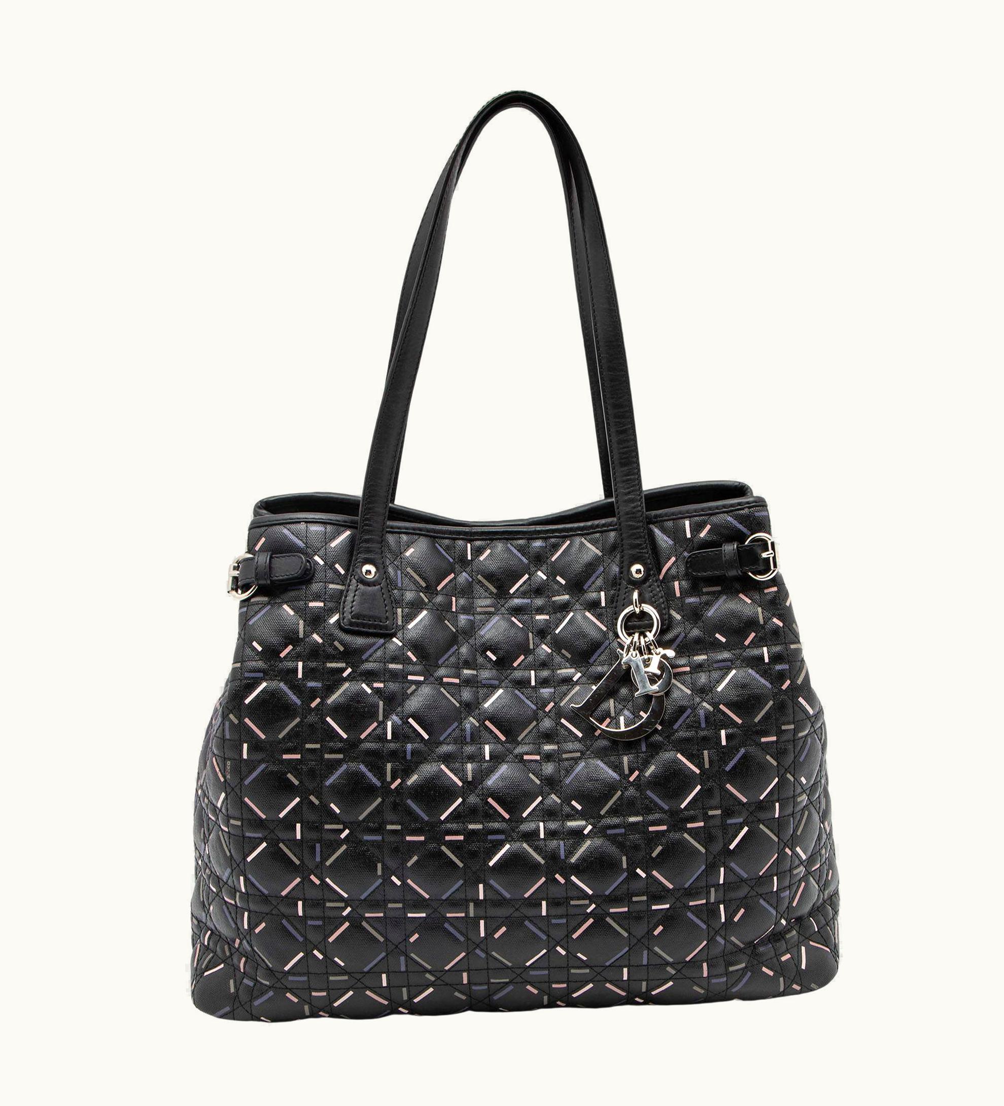 Dior Dior Black Printed Coated Canvas Panarea Tote