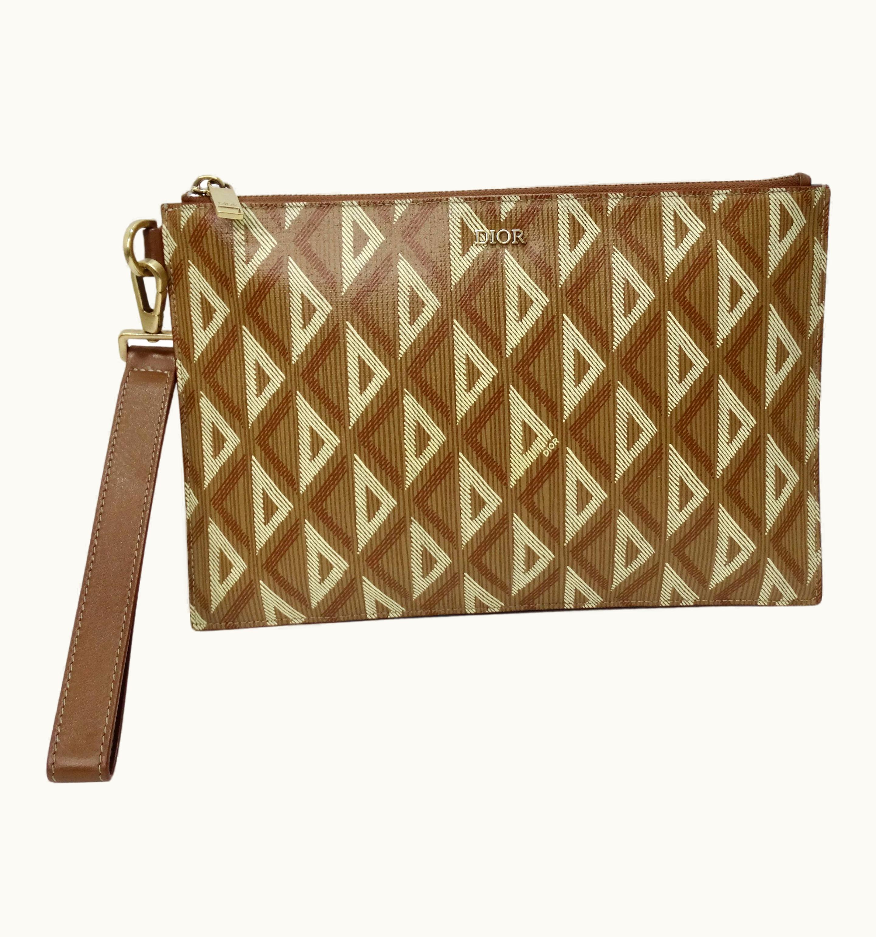 Dior Christian Dior Cd Diamond Genuine Leather Pouch