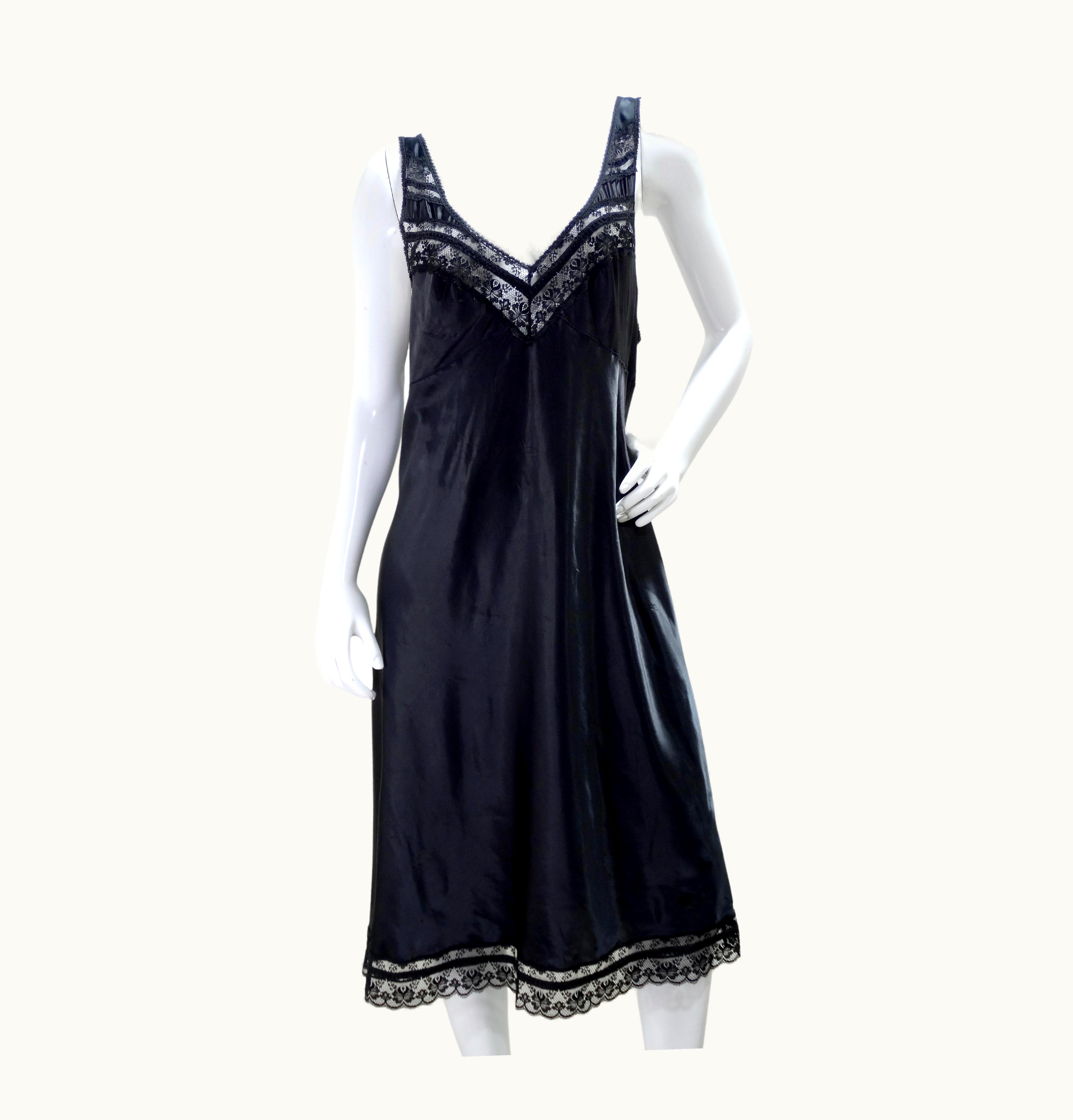 Dior Christian Dior Vintage Silk Lace Slip Dress