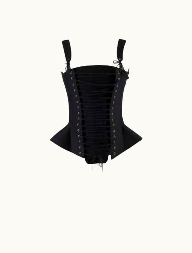Dior Dior Black Lace-up Silk & Wool Corset