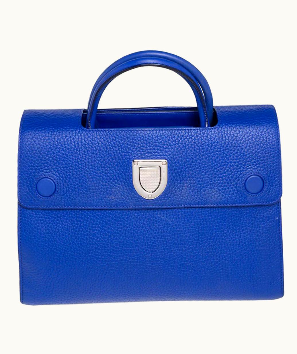 Dior Dior Blue Pebbled Leather Medium Diorever Tote