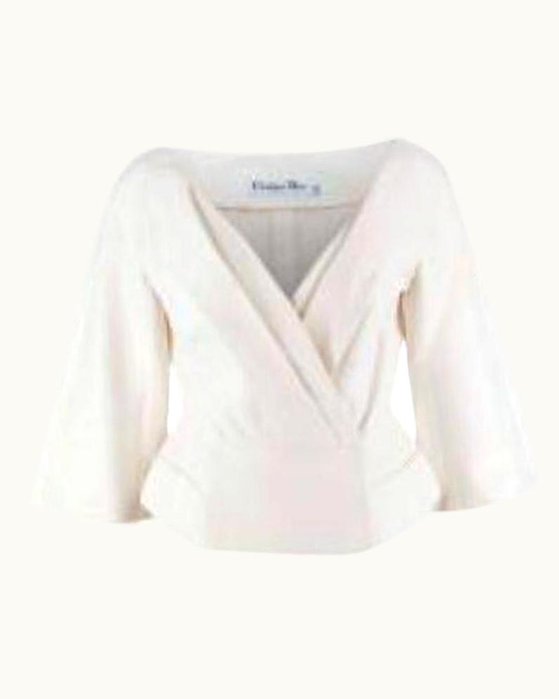 Dior Dior Vintage Cream Cotton Structured Short Jacket