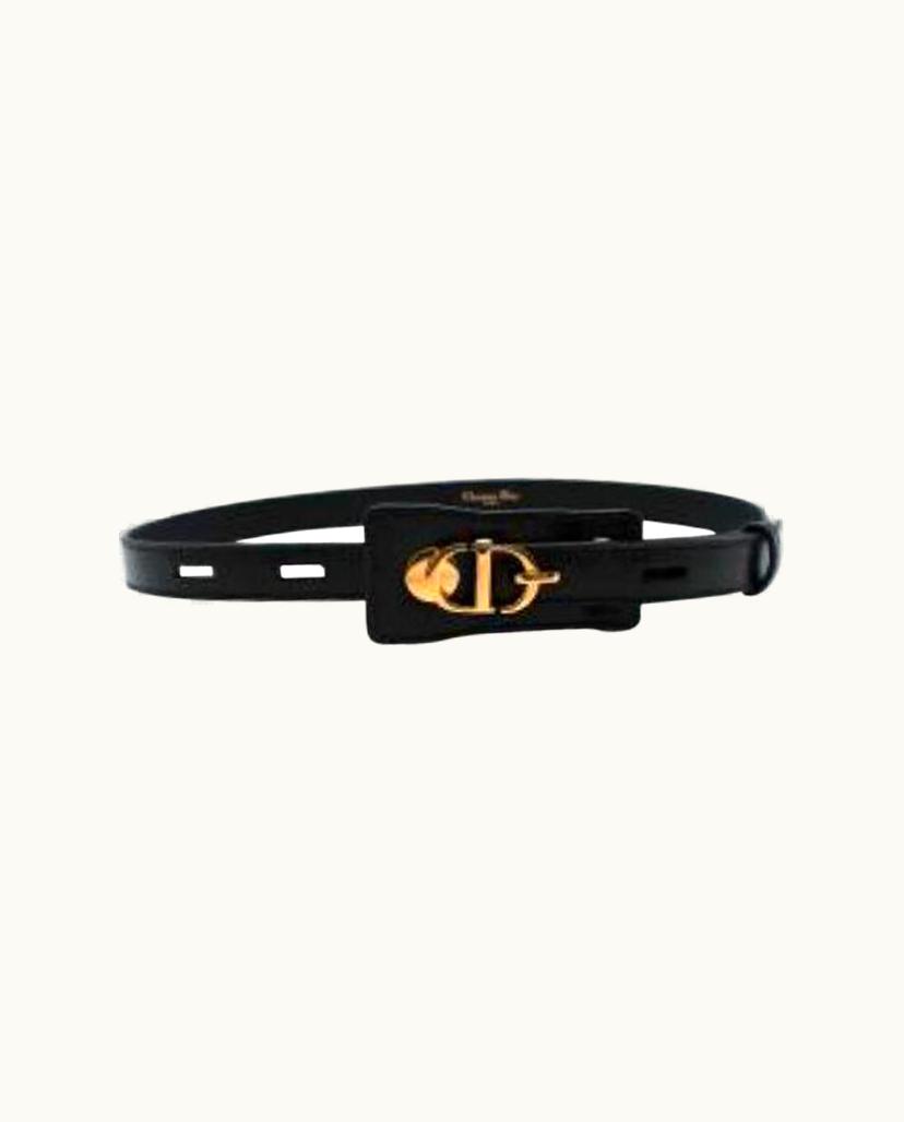 Dior Dior Black Leather Montaigne Belt UZ0569171