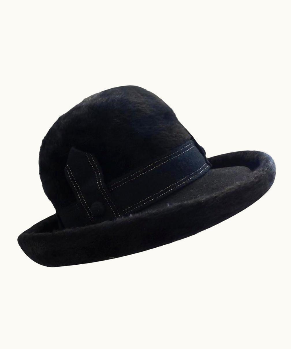 Dior 1960s Christian Dior Black Felt Derby Hat