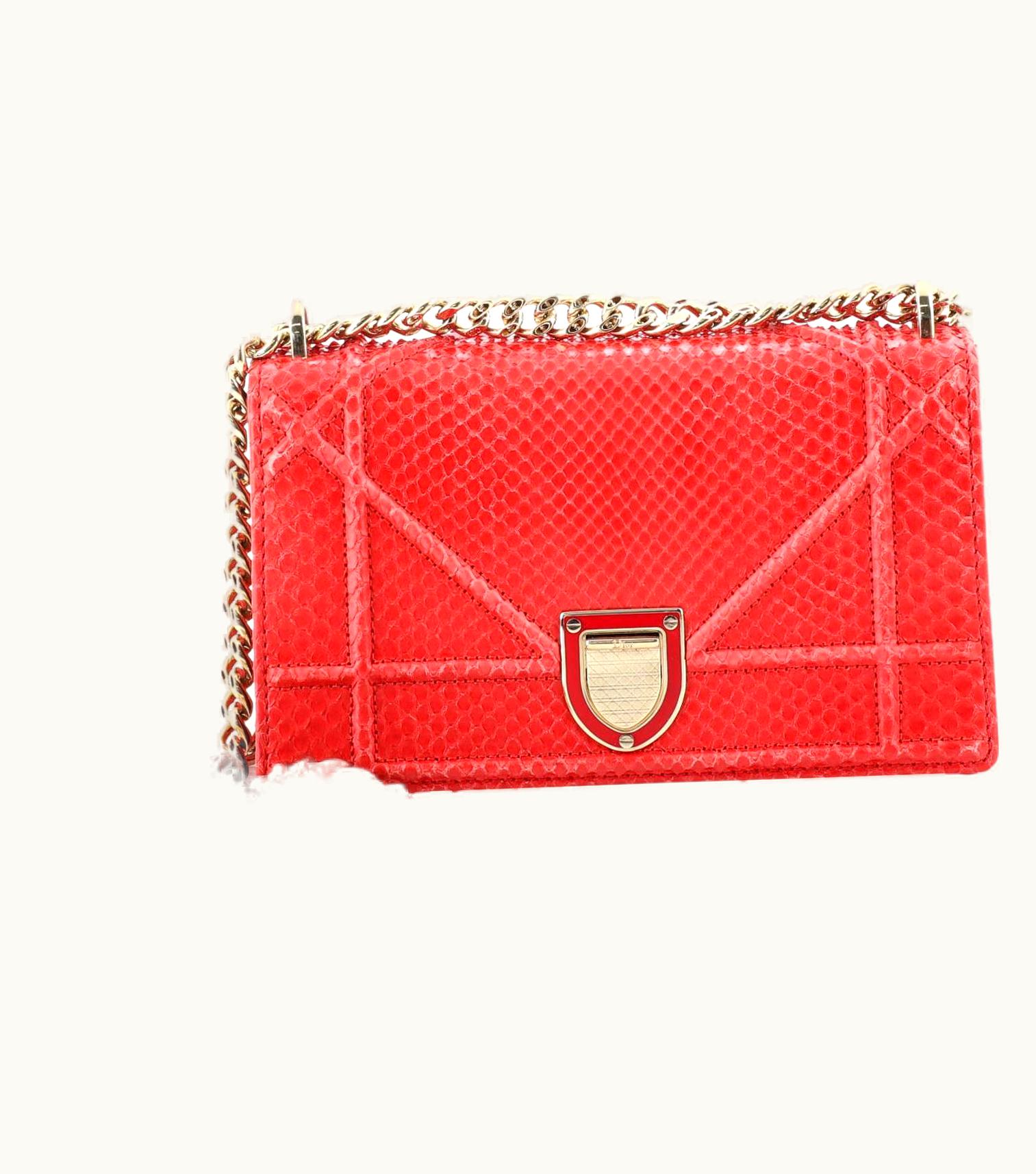 Dior Christian Dior Diorama Flap Bag Python Small