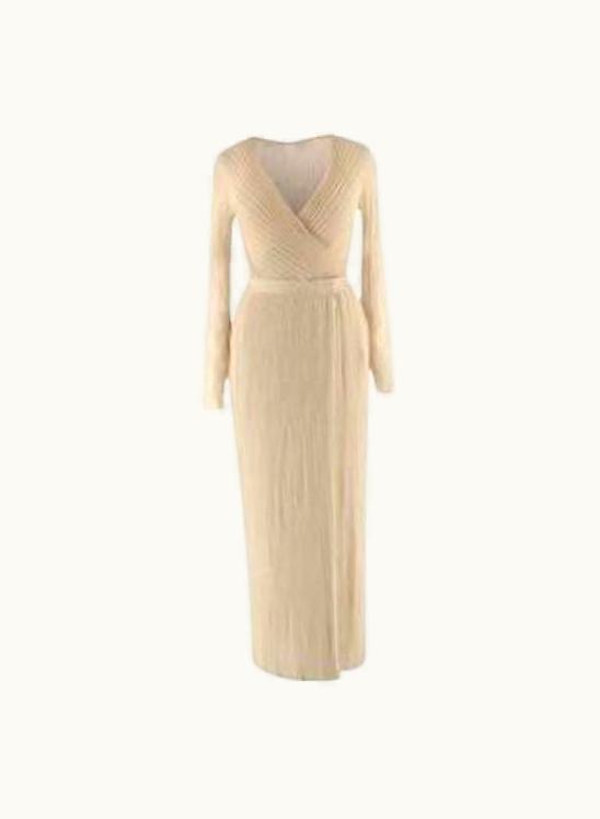 Dior Dior Metallic Gold Pleated Playsuit & Wrap Skirt UZ0569186