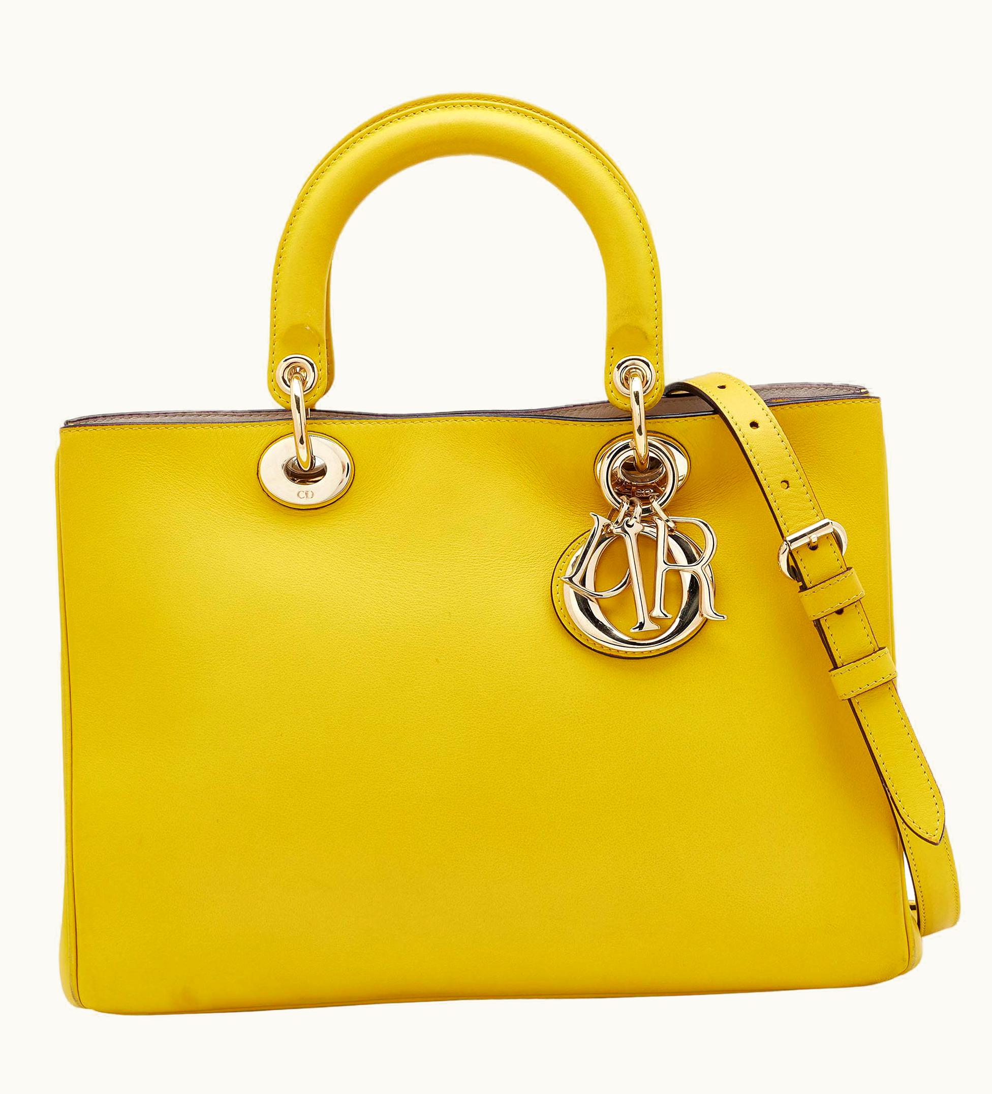 Dior Yellow Leather Medium Diorissimo Shopper Tote UZ0569196