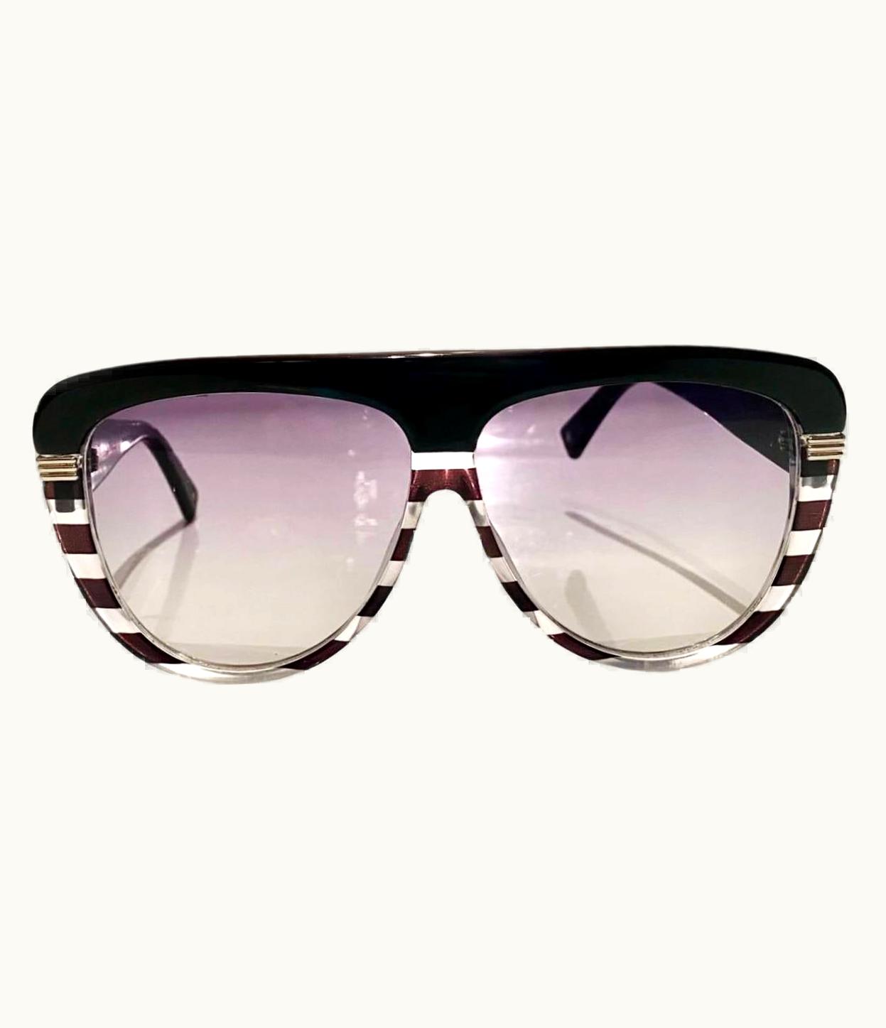 Dior 2000s Christian Dior Stripe Cat-Eye Sunglasses