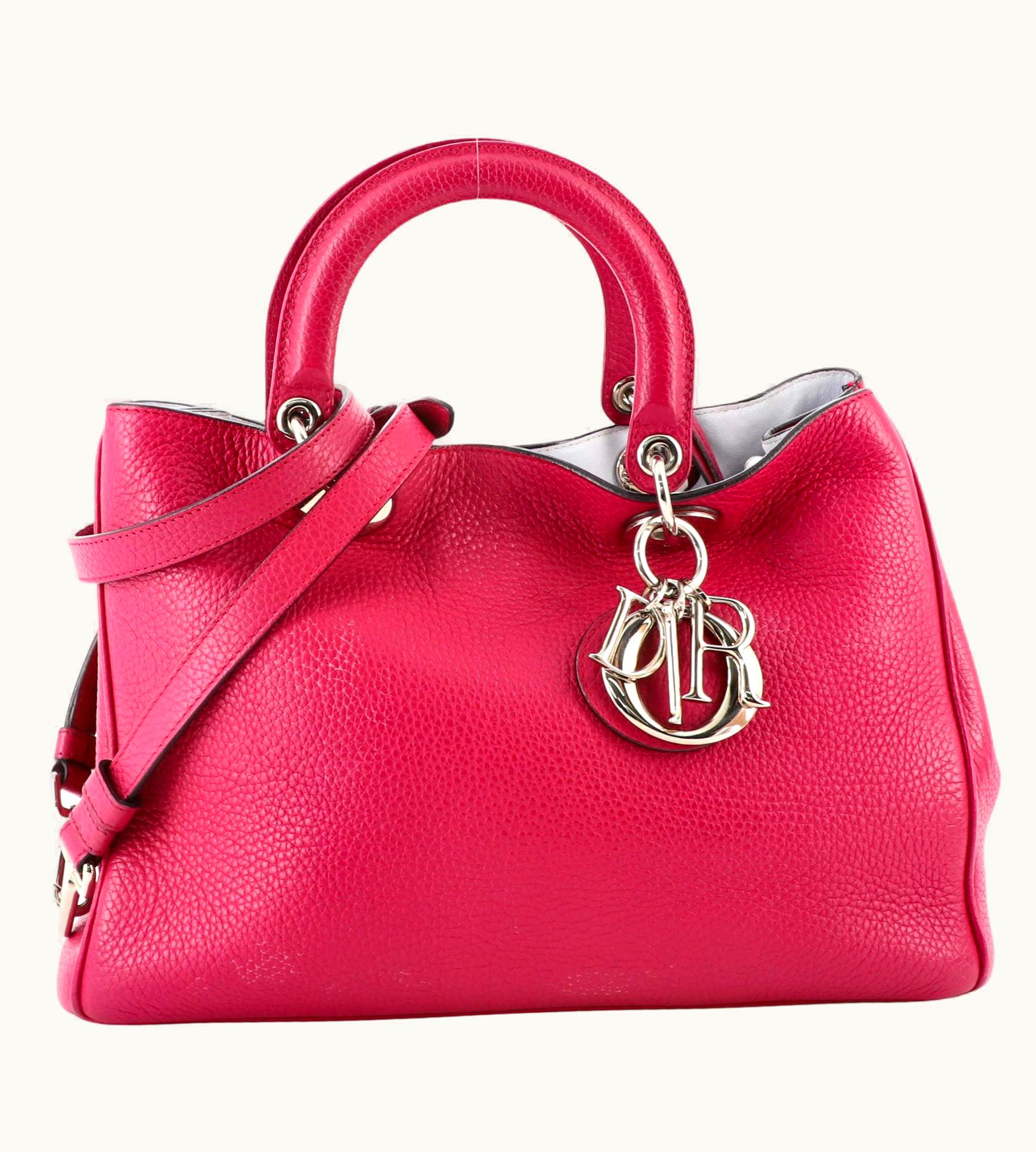 Christian Dior Diorissimo Tote Pebbled Leather Medium
