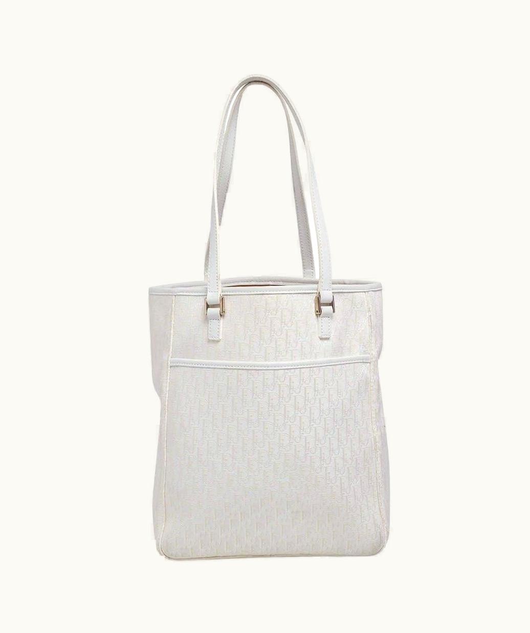 Dior White Diorissimo Canvas Shopping Tote UZ0569227