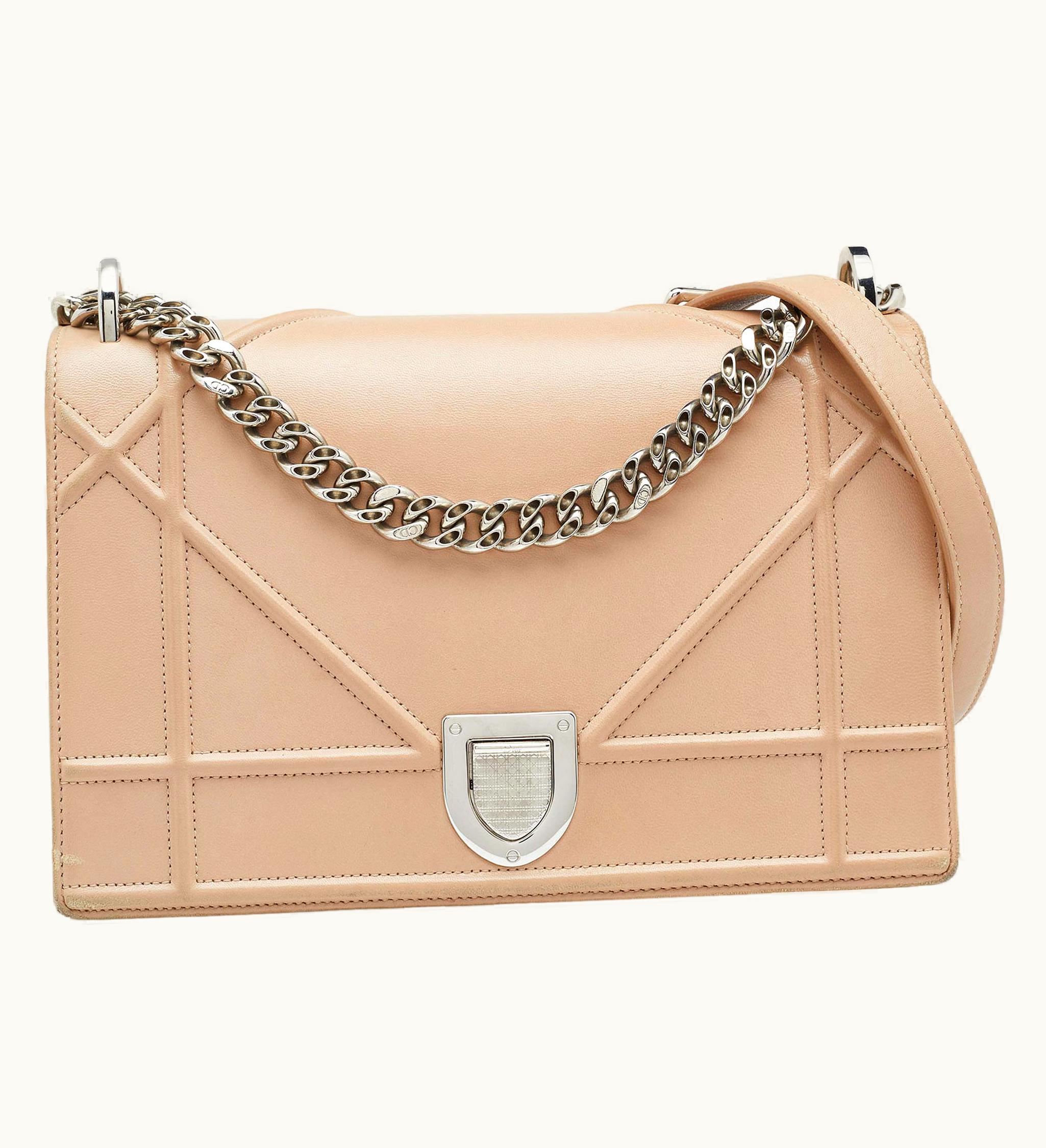 Dior Beige Leather Medium Diorama Shoulder Bag