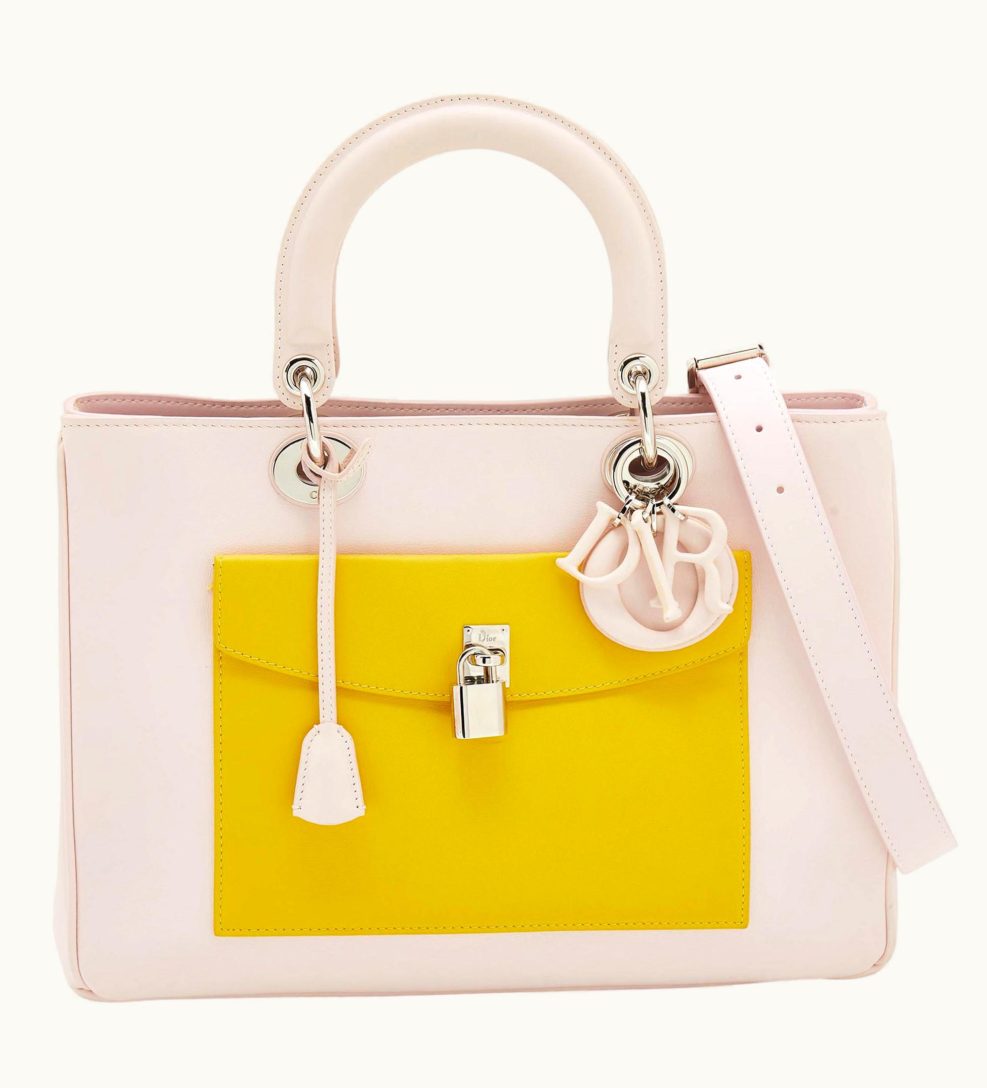 Dior Tri Color Leather Diorissimo Pocket Tote