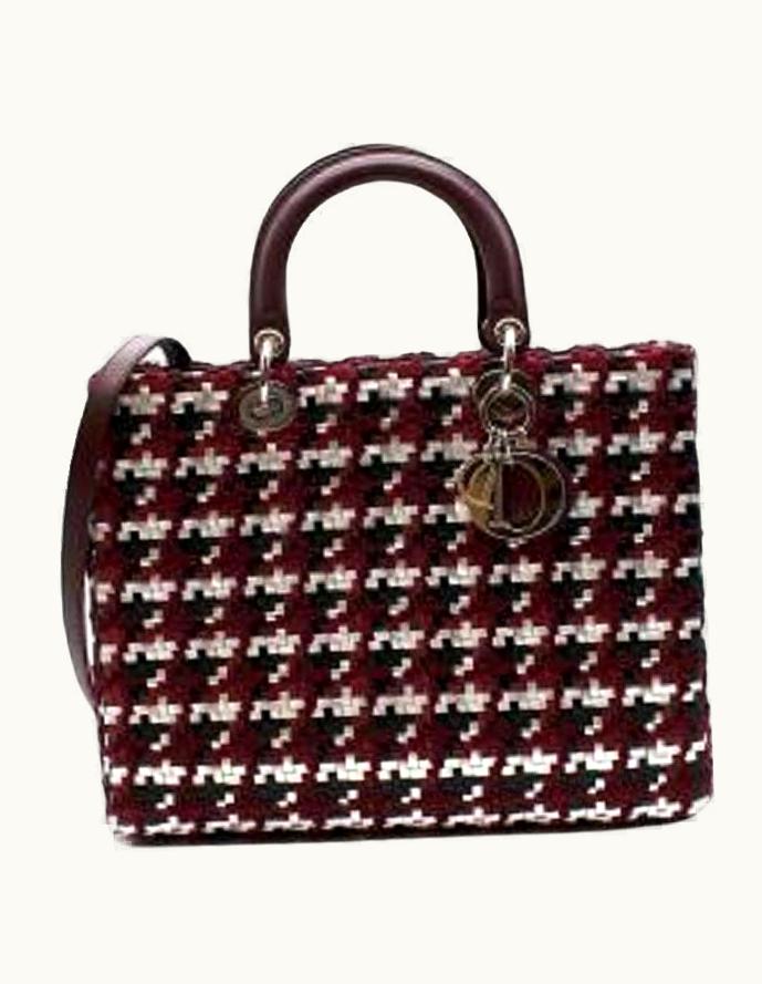 Tweed & Leather Woven Large Lady Dior Bag UZ0569232