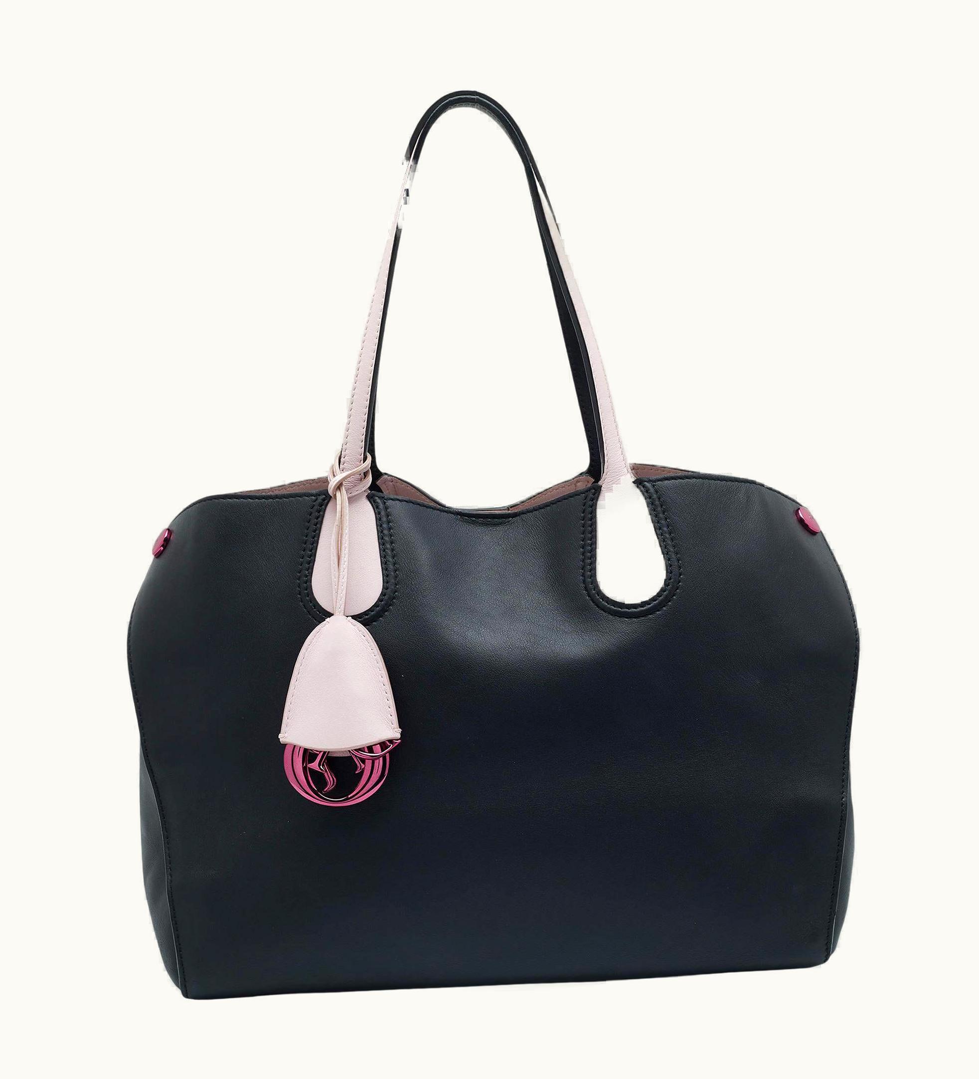 Dior Black/Pink Leather Addict Shopping Tote UZ0569237