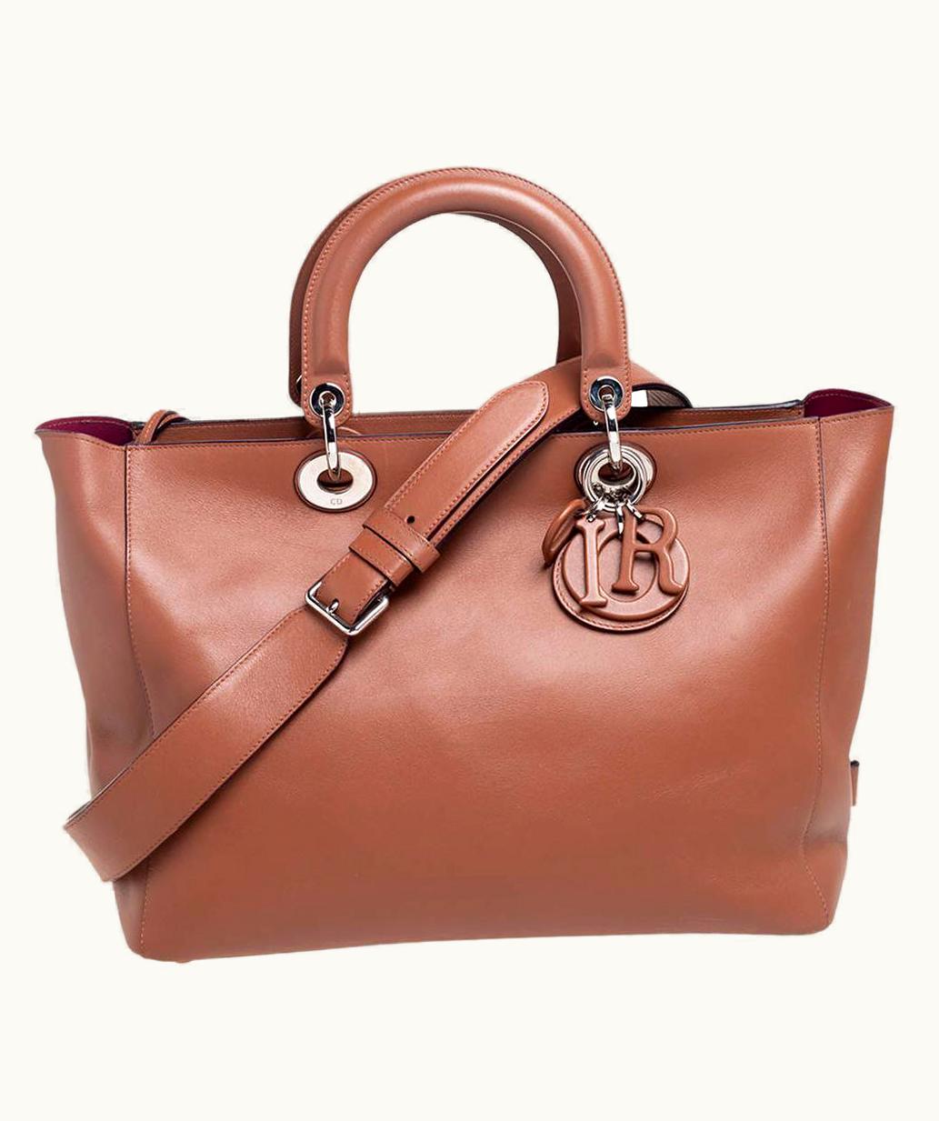 Dior Brown Leather Medium Diorissimo Shopper Tote UZ0569238