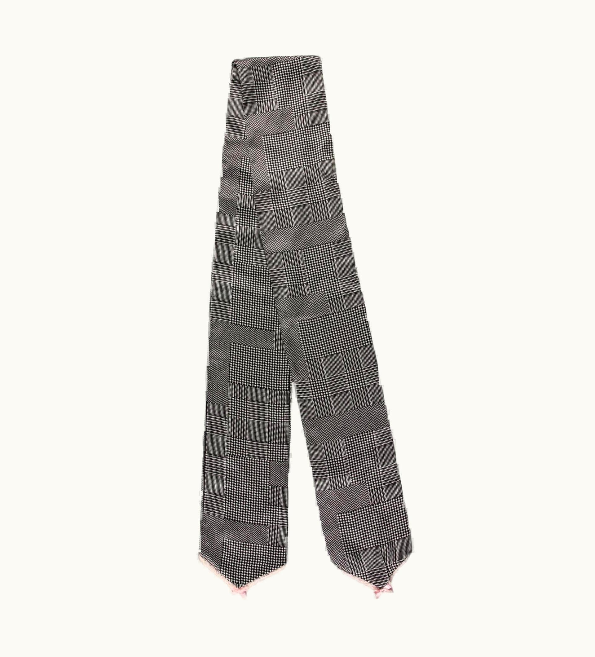Dior Dior Vintage Houndstooth Long Black White Scarf