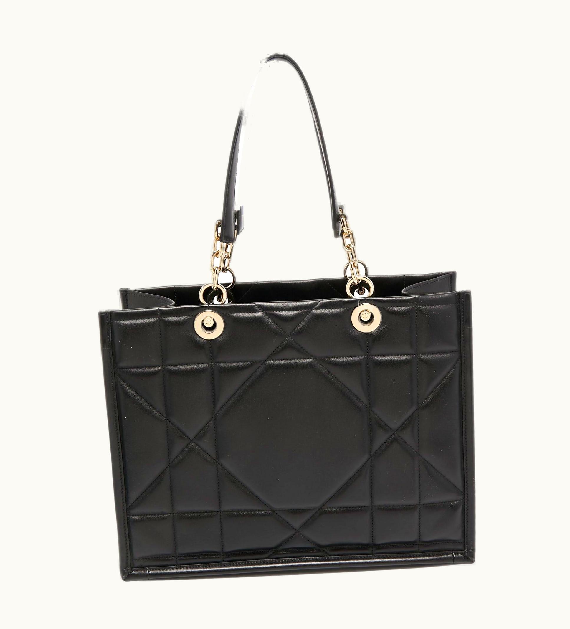 Dior Black Archicannage Leather Medium Essential Tote