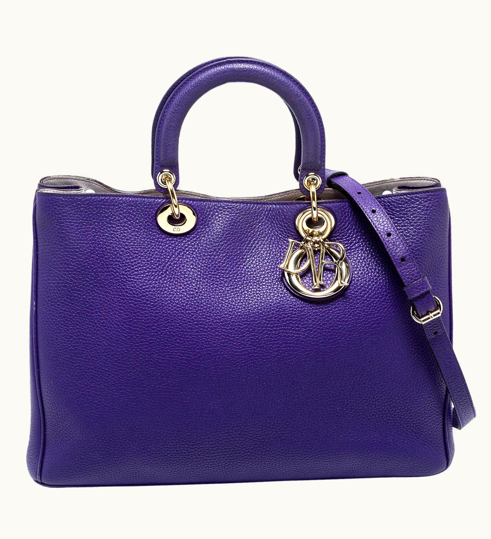 Dior Purple Leather Large Diorissimo Shopper Tote UZ0569253